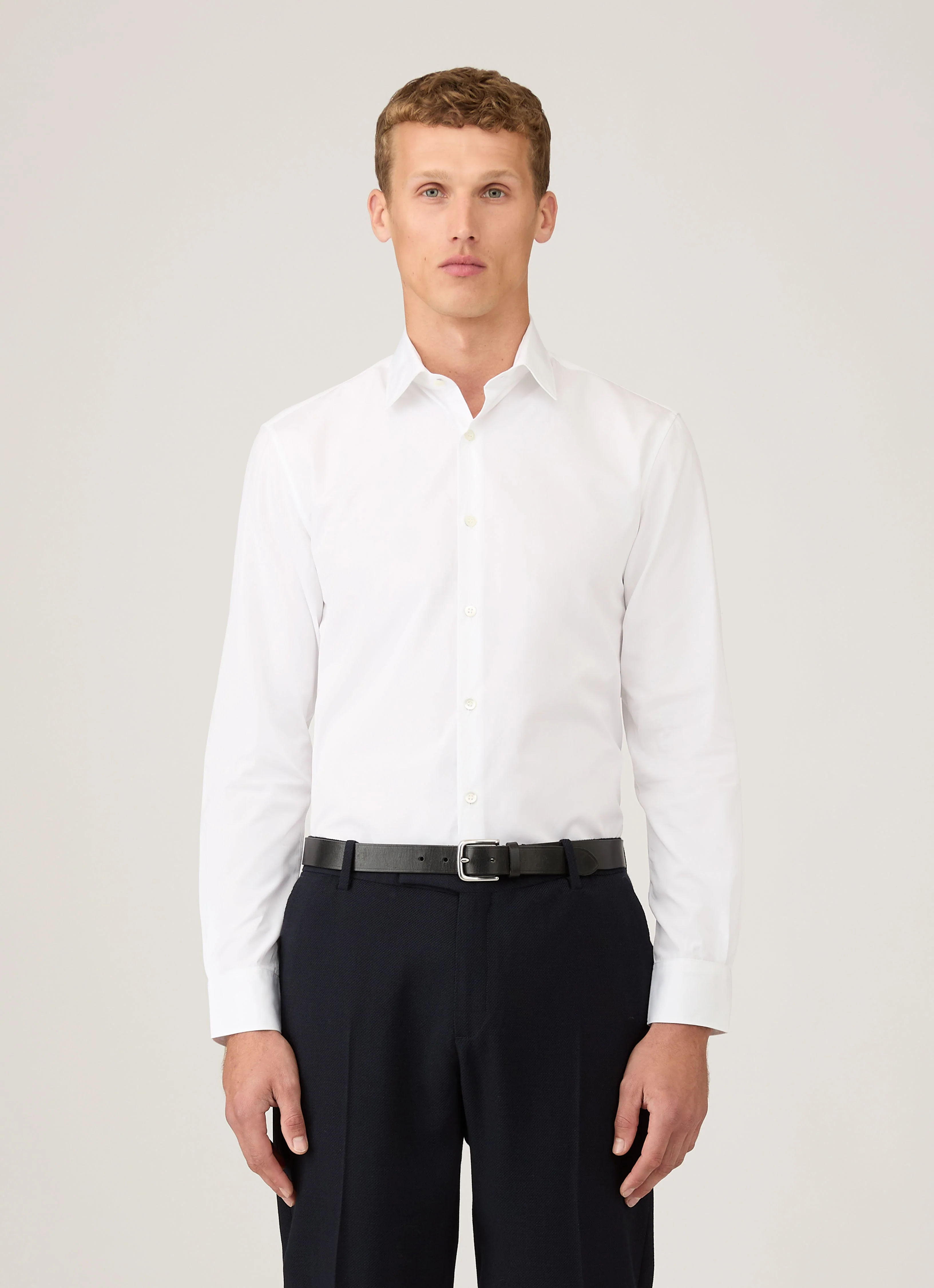 Men's Sea Island Cotton Shirt in White - Image 2