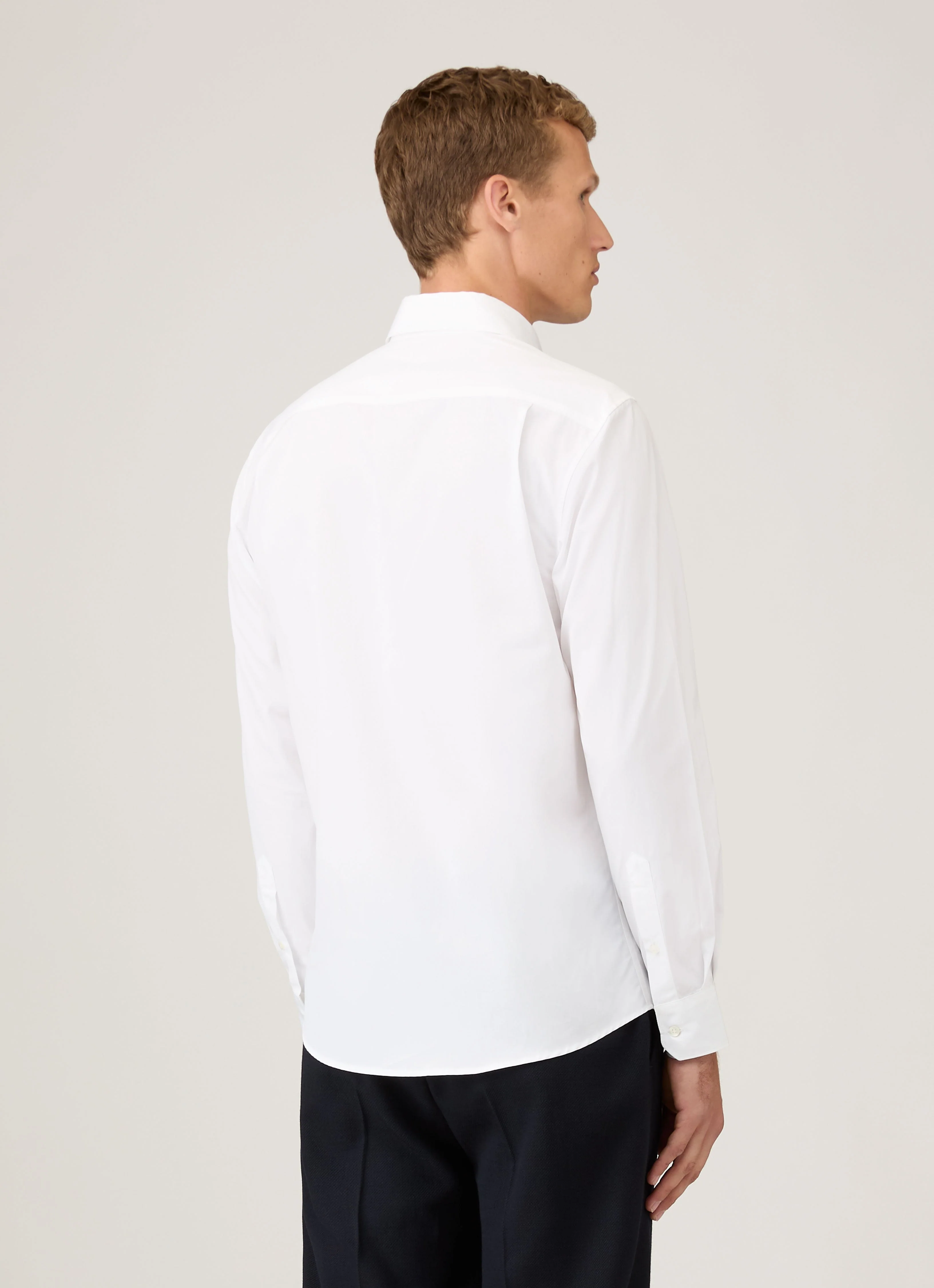 Men's Sea Island Cotton Shirt in White - Image 5
