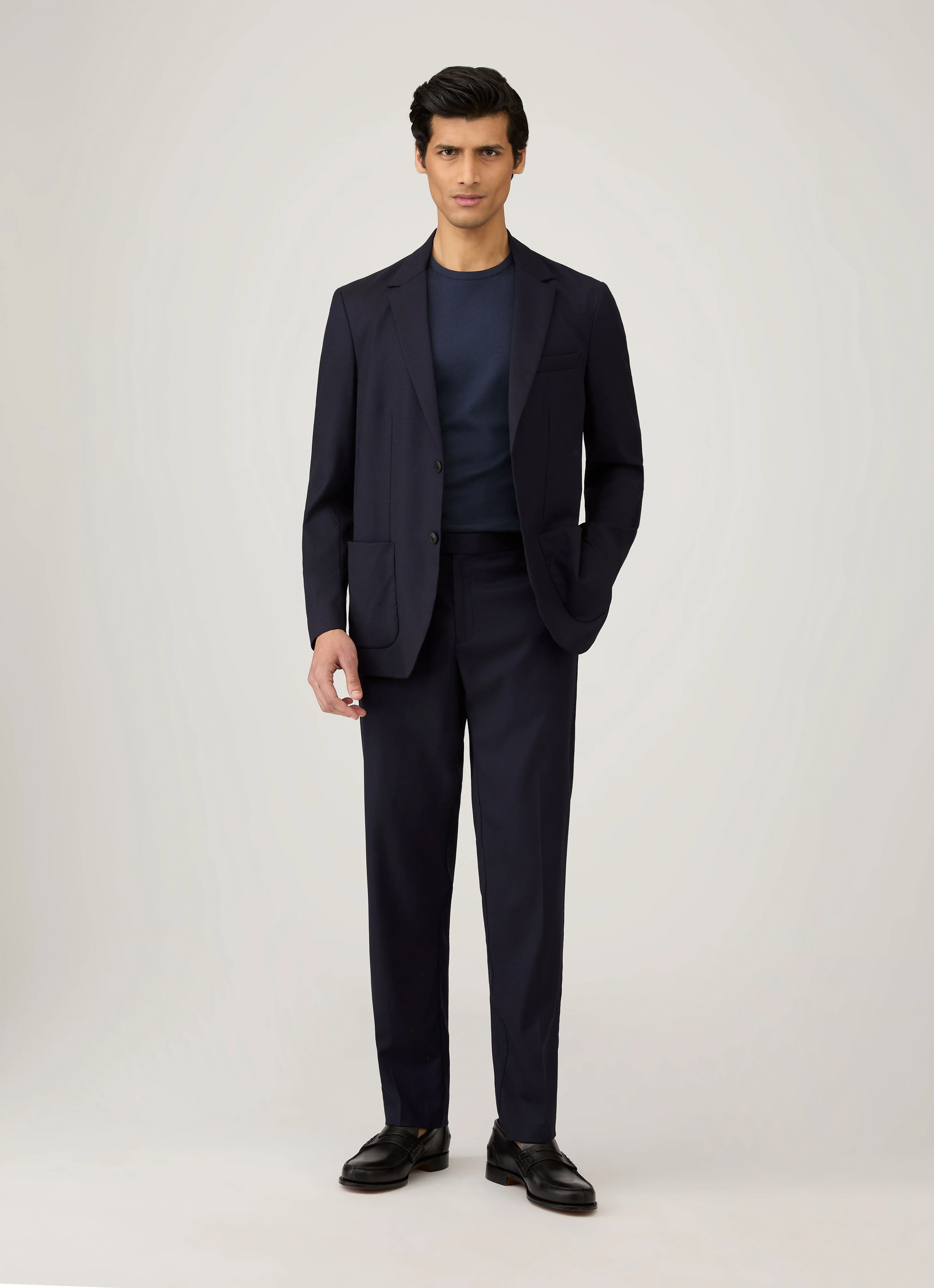 Men's Sea Island Cotton T-shirt in Navy - Image 3