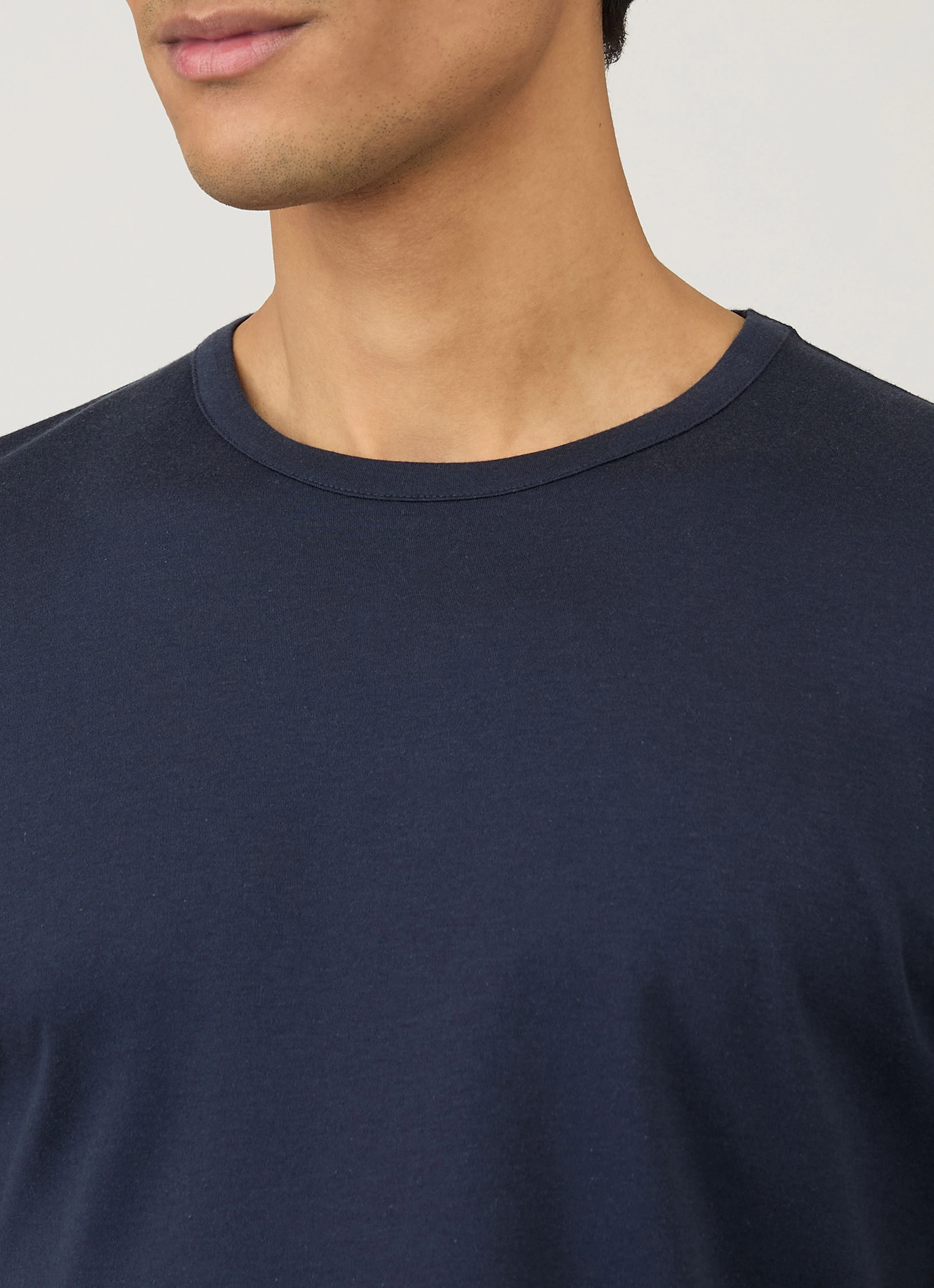 Men's Sea Island Cotton T-shirt in Navy - Image 6