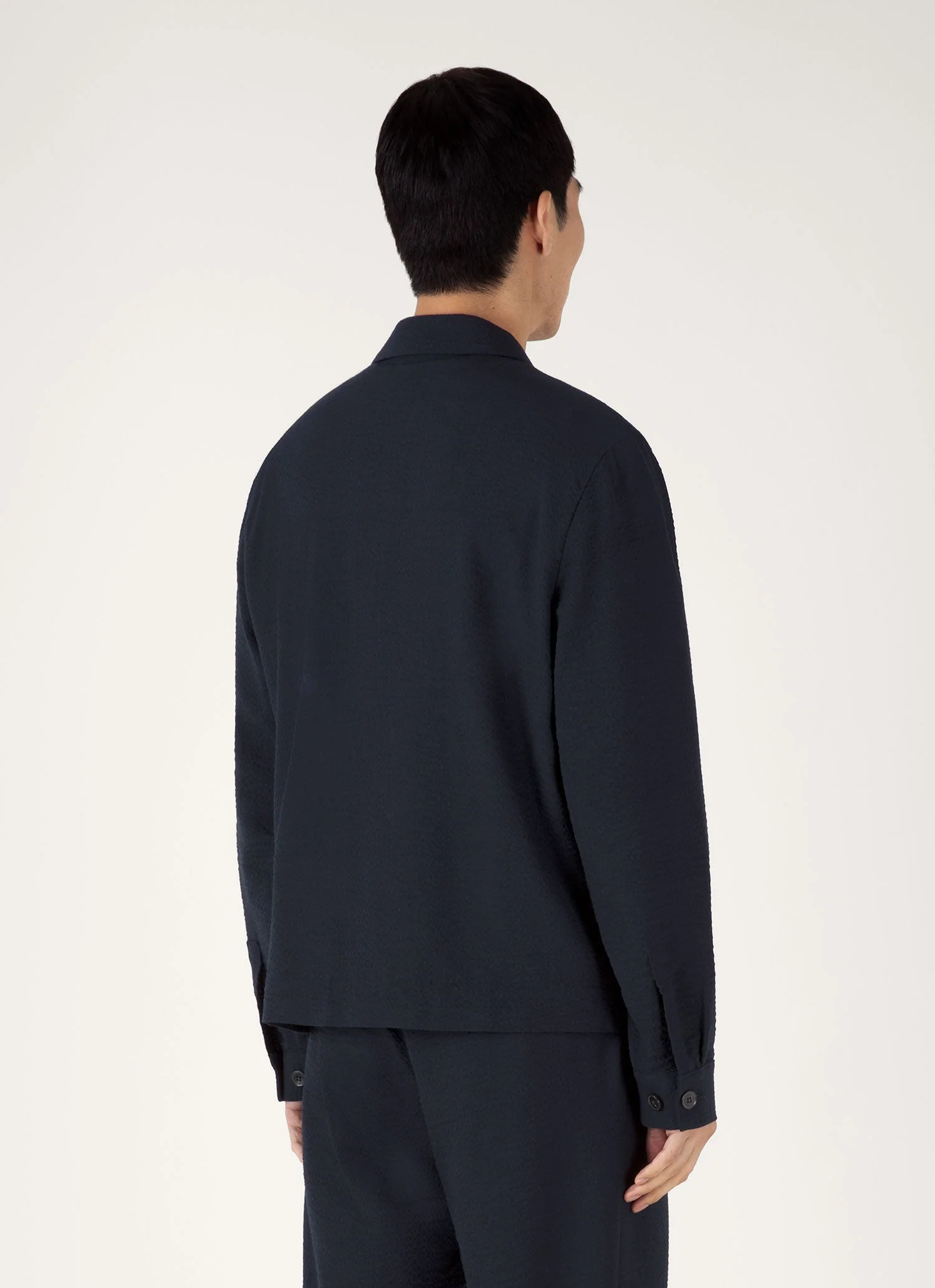 Men's Seersucker Jacket in Navy - Image 4