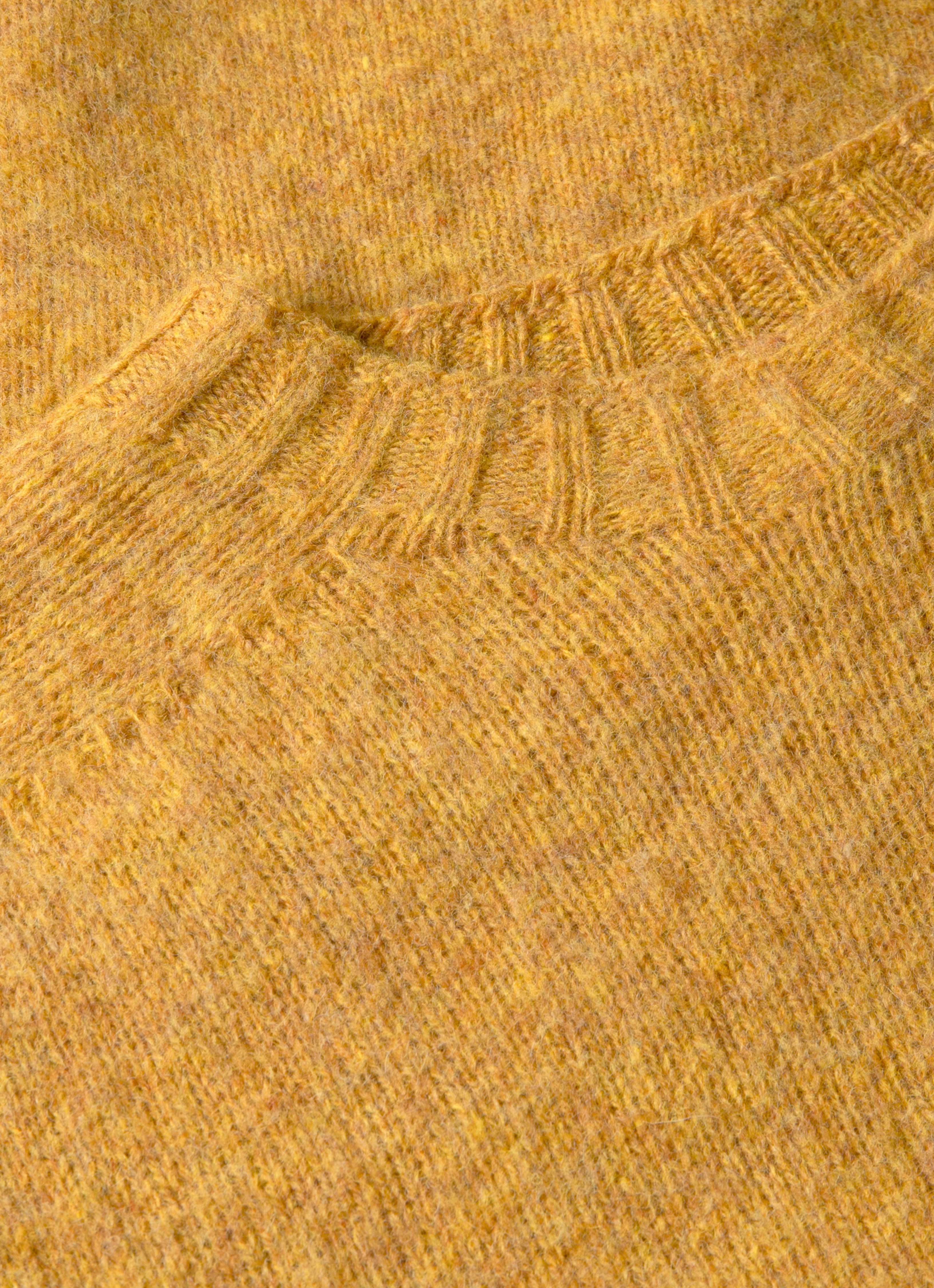 Men's Shetland Crew Neck Jumper in Saffron - Image 4
