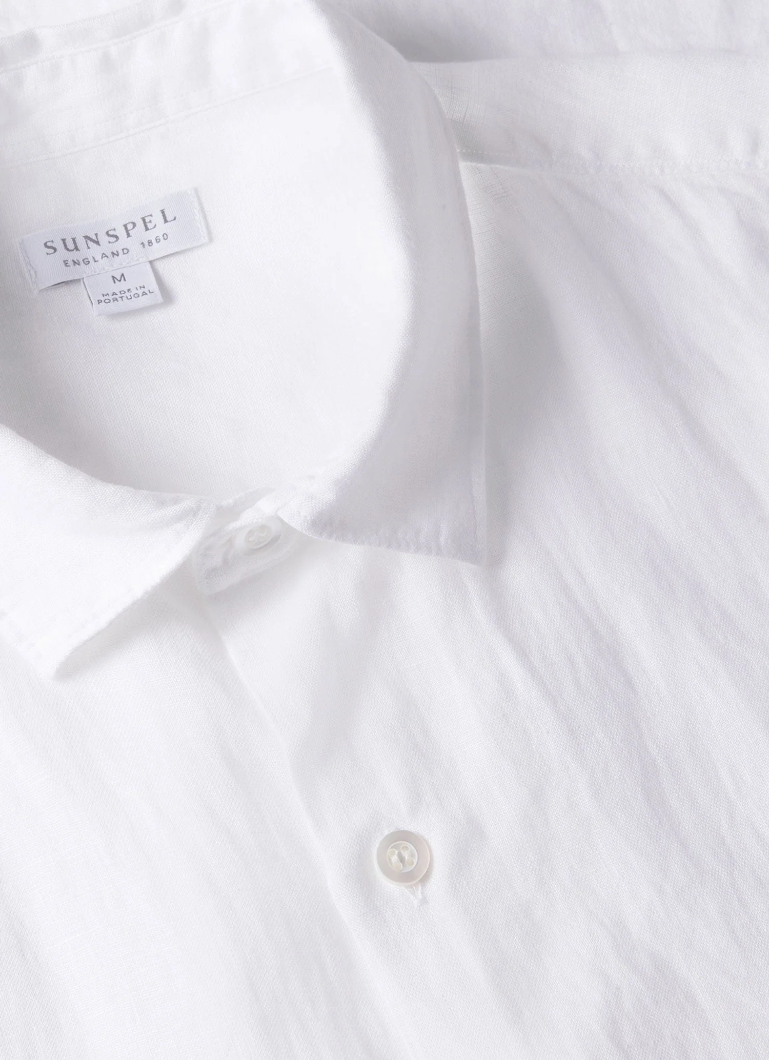 Men's Short Sleeve Linen Shirt in White - Image 4