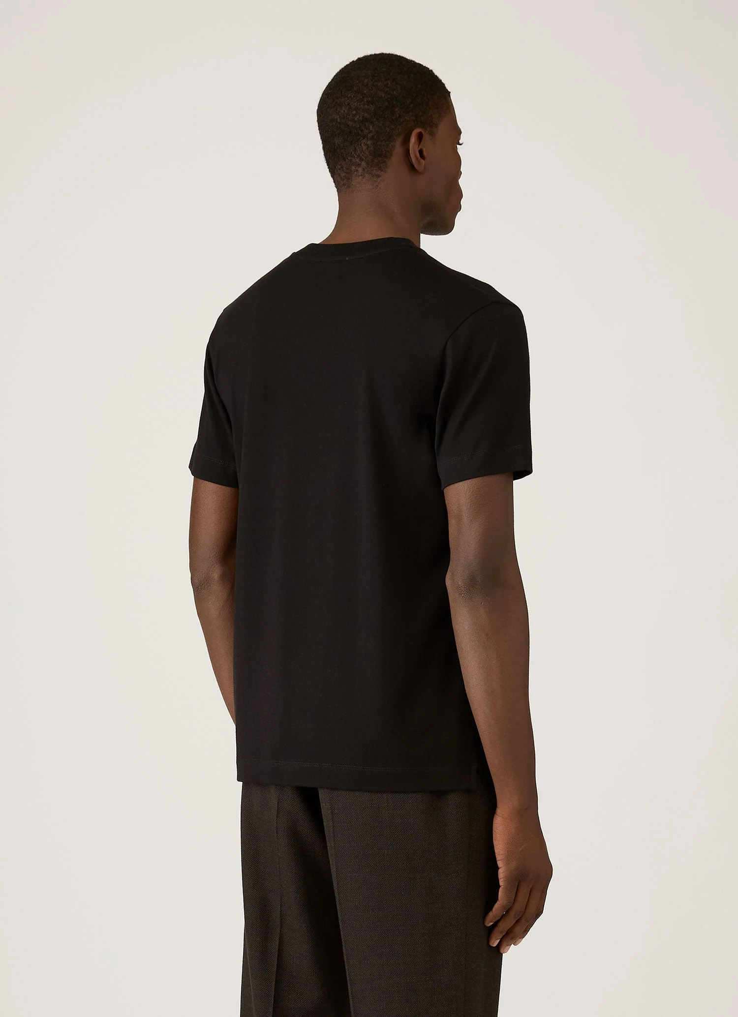 Men's Silk Cotton Cashmere T-shirt in Black - Image 5