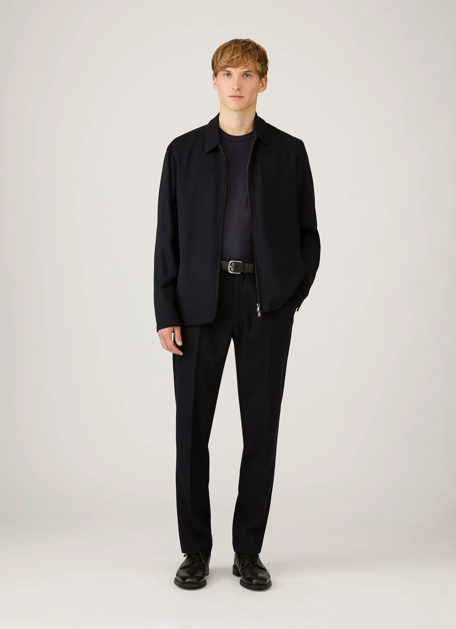 Men's Silk Cotton Cashmere T-shirt in Navy - Image 3