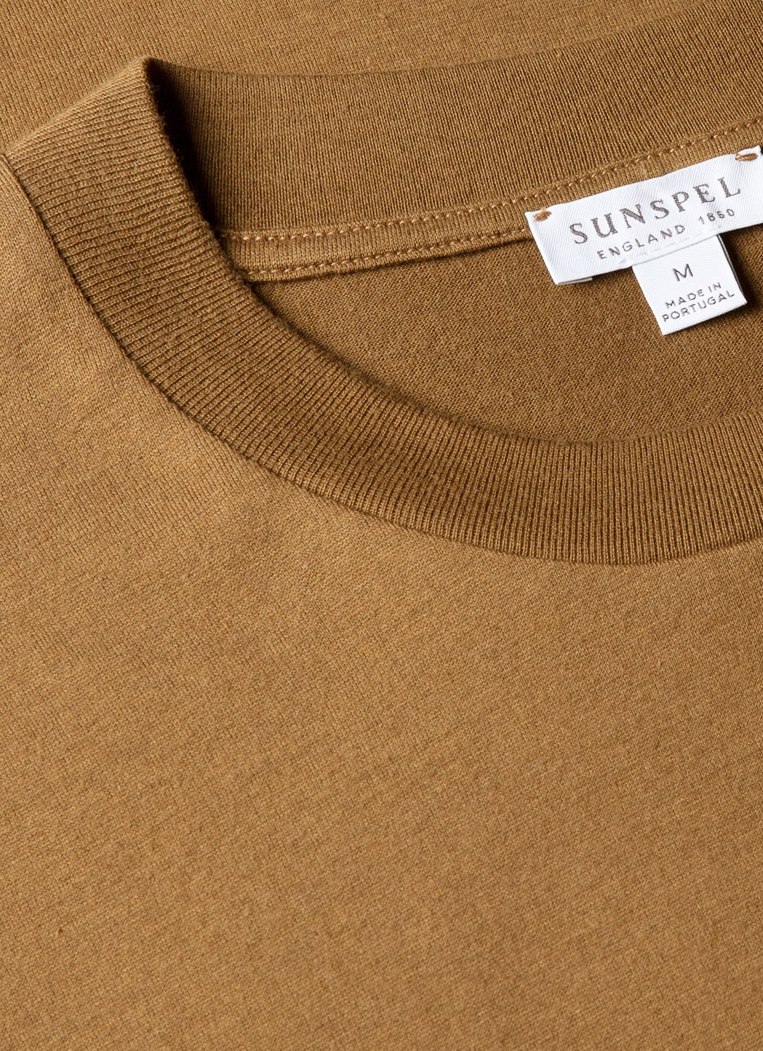 Men's Silk Cotton Cashmere T-shirt in Walnut - Image 4