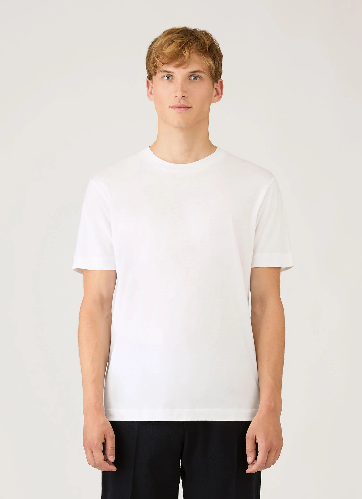 Men's Silk Cotton Cashmere T-shirt in White - Image 2
