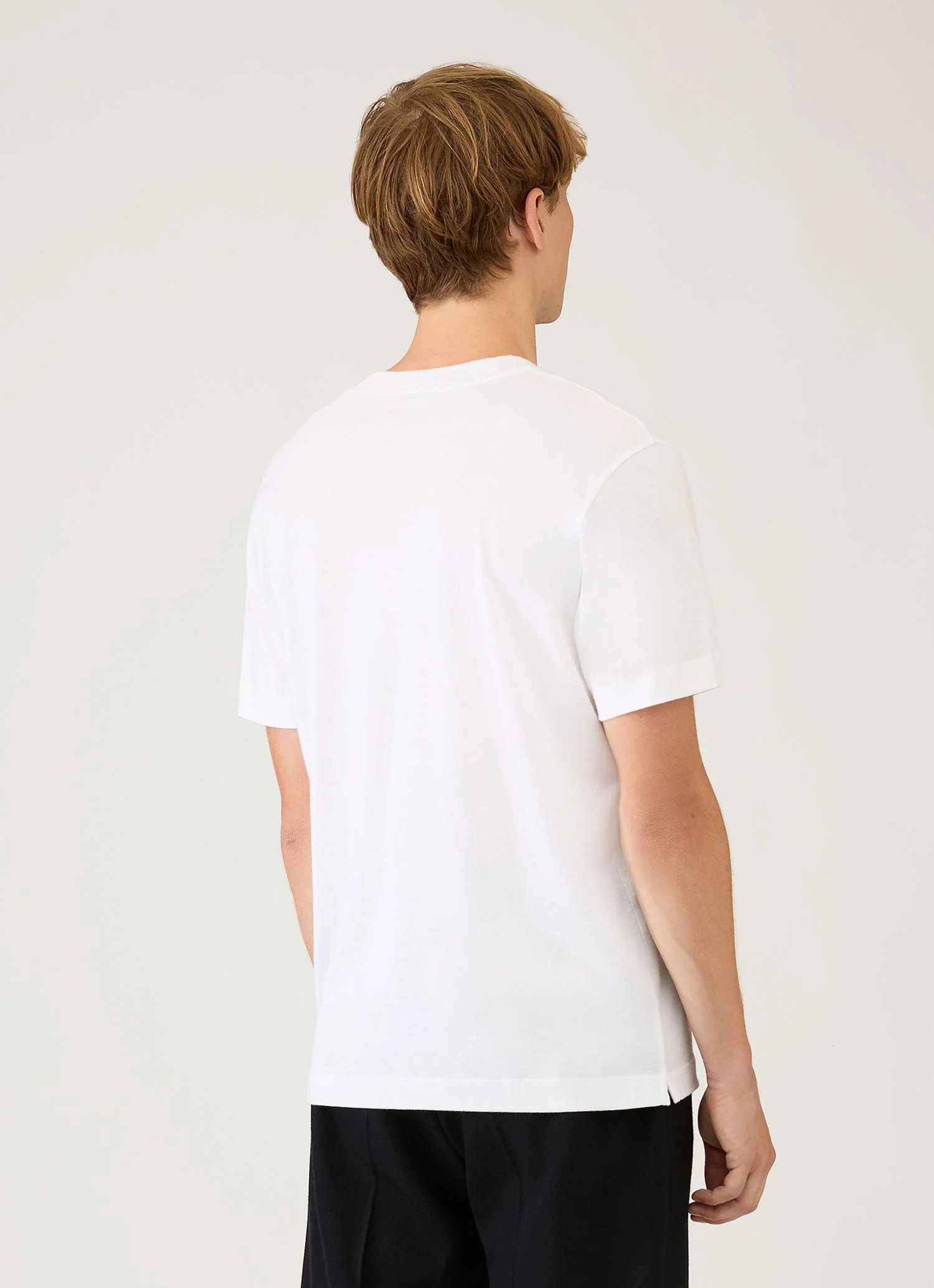 Men's Silk Cotton Cashmere T-shirt in White - Image 5
