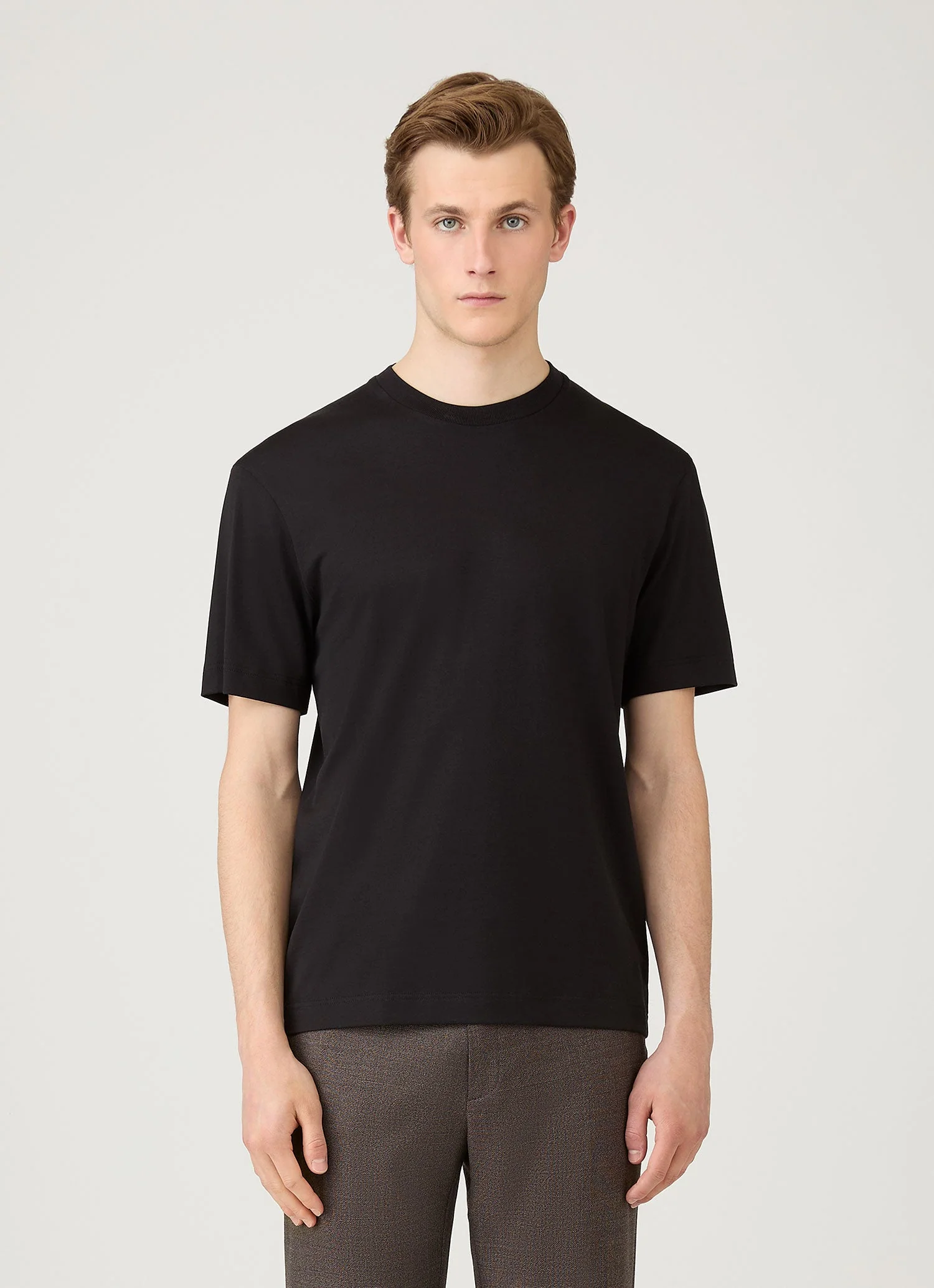 Men's Silk Cotton T-shirt in Black - Image 2
