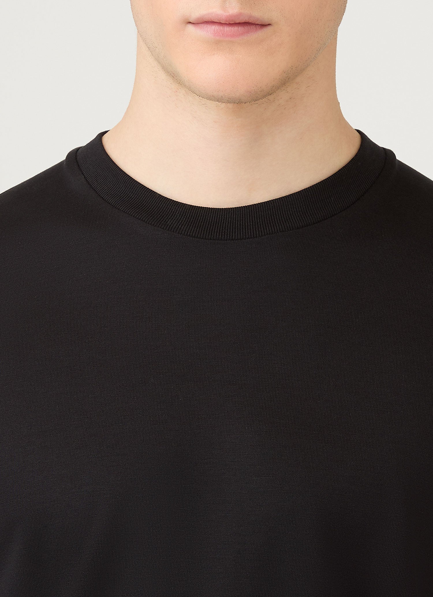 Men's Silk Cotton T-shirt in Black - Image 6