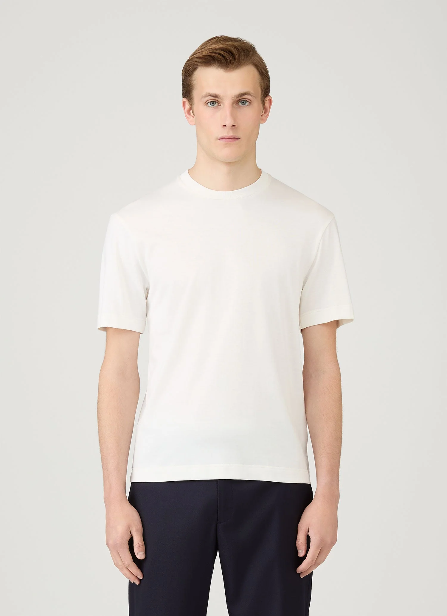 Men's Silk Cotton T-shirt in White - Image 2