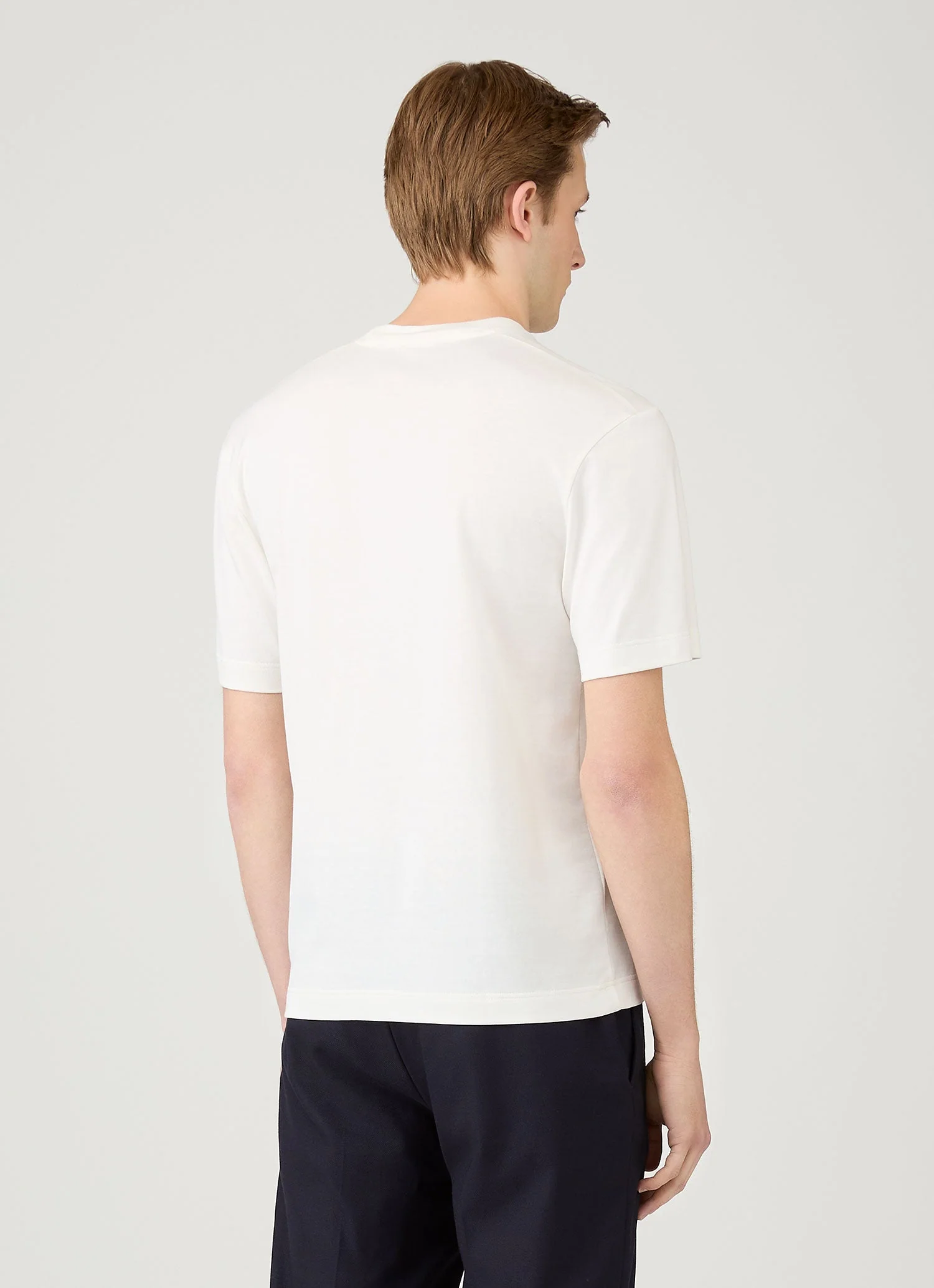 Men's Silk Cotton T-shirt in White - Image 5