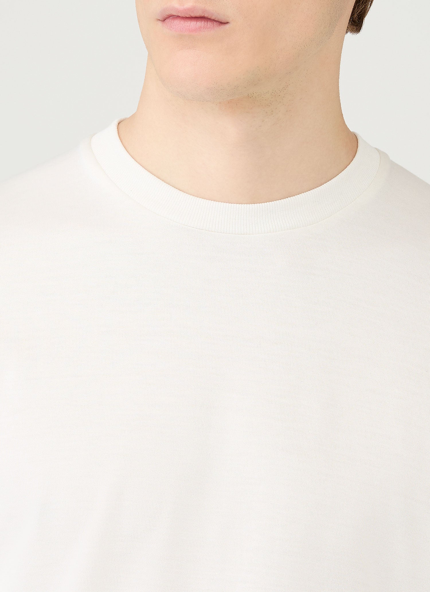 Men's Silk Cotton T-shirt in White - Image 6