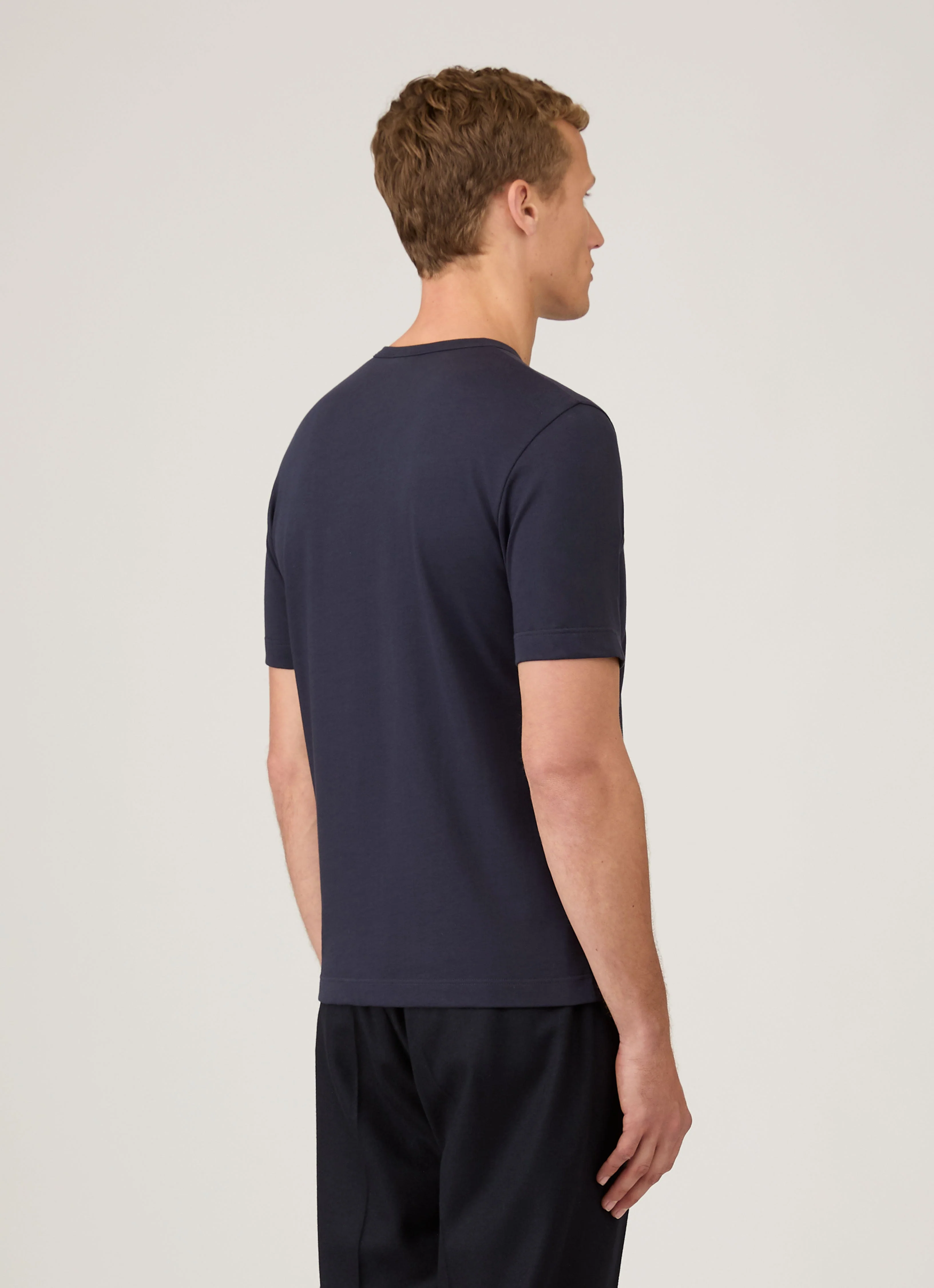 Men's Single Jersey T-shirt in Navy - Image 5