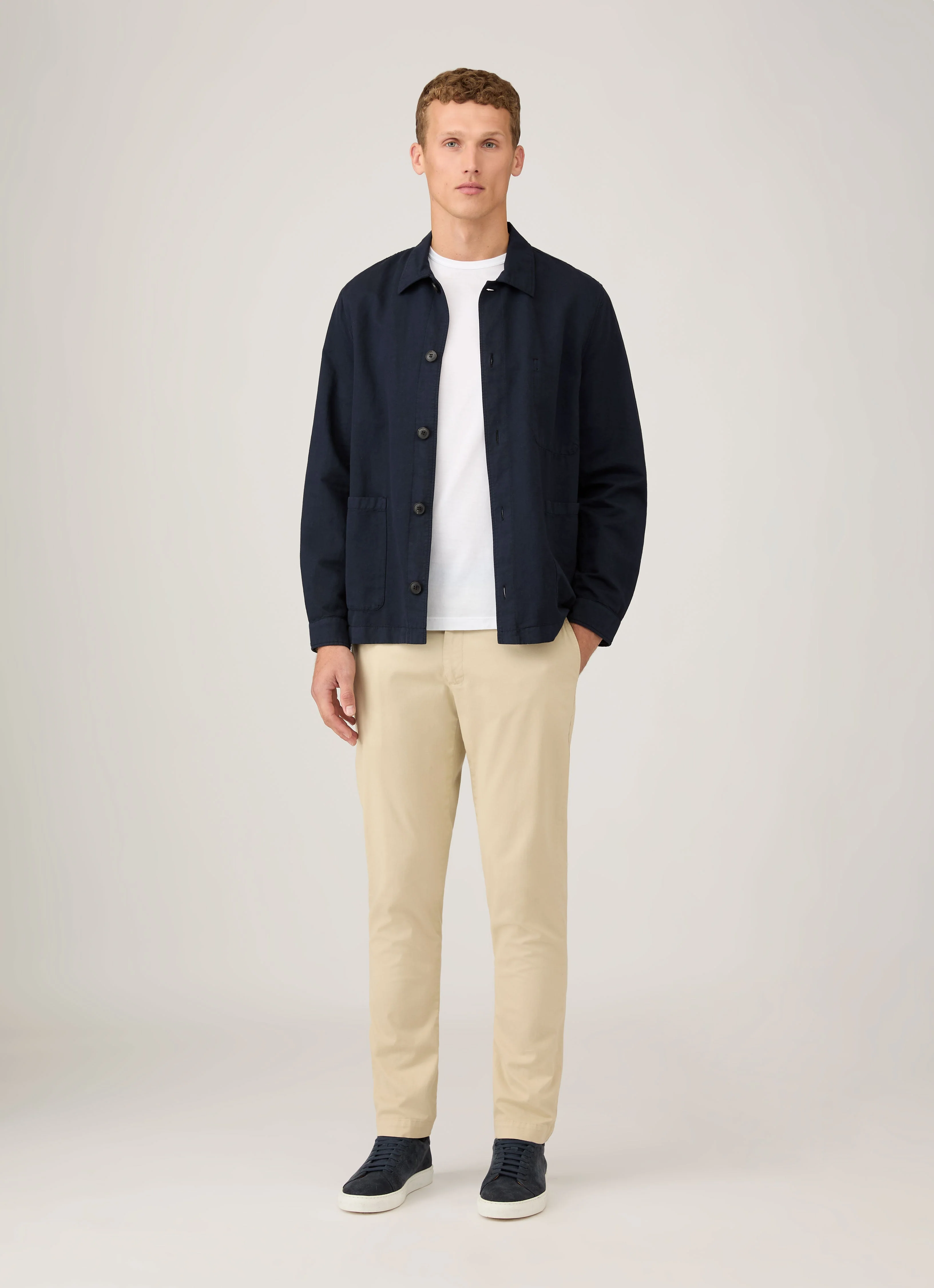 Men's Slim Fit Chino in Light Stone - Image 3