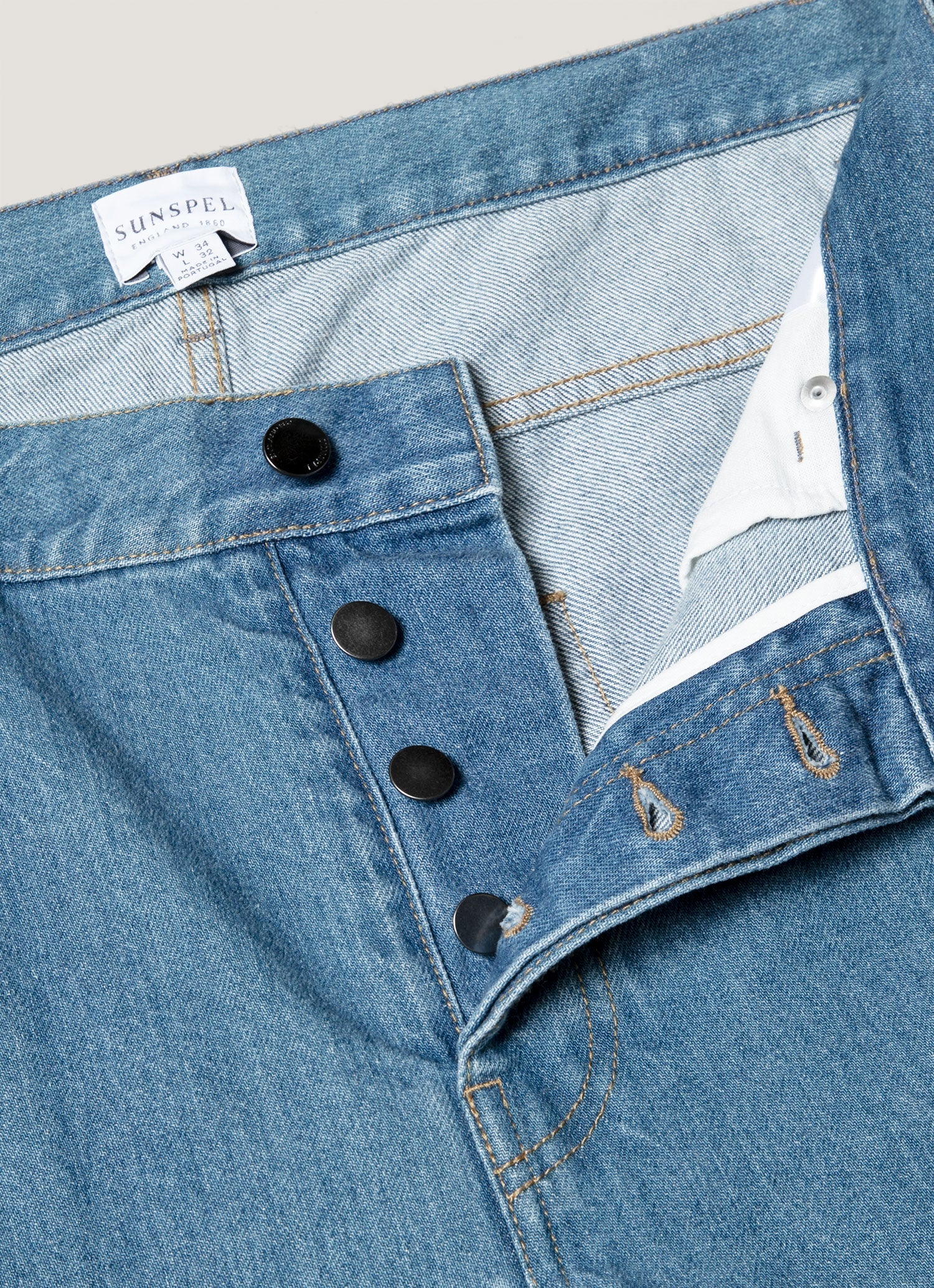 Men's Slim Fit Jeans in Mid Wash Denim - Image 4