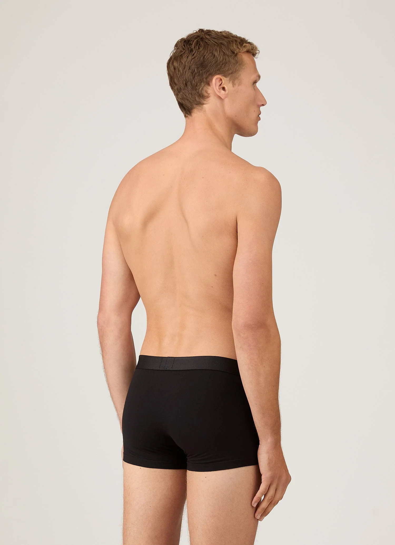 Men's Stretch Cotton Trunks in Black - Image 3