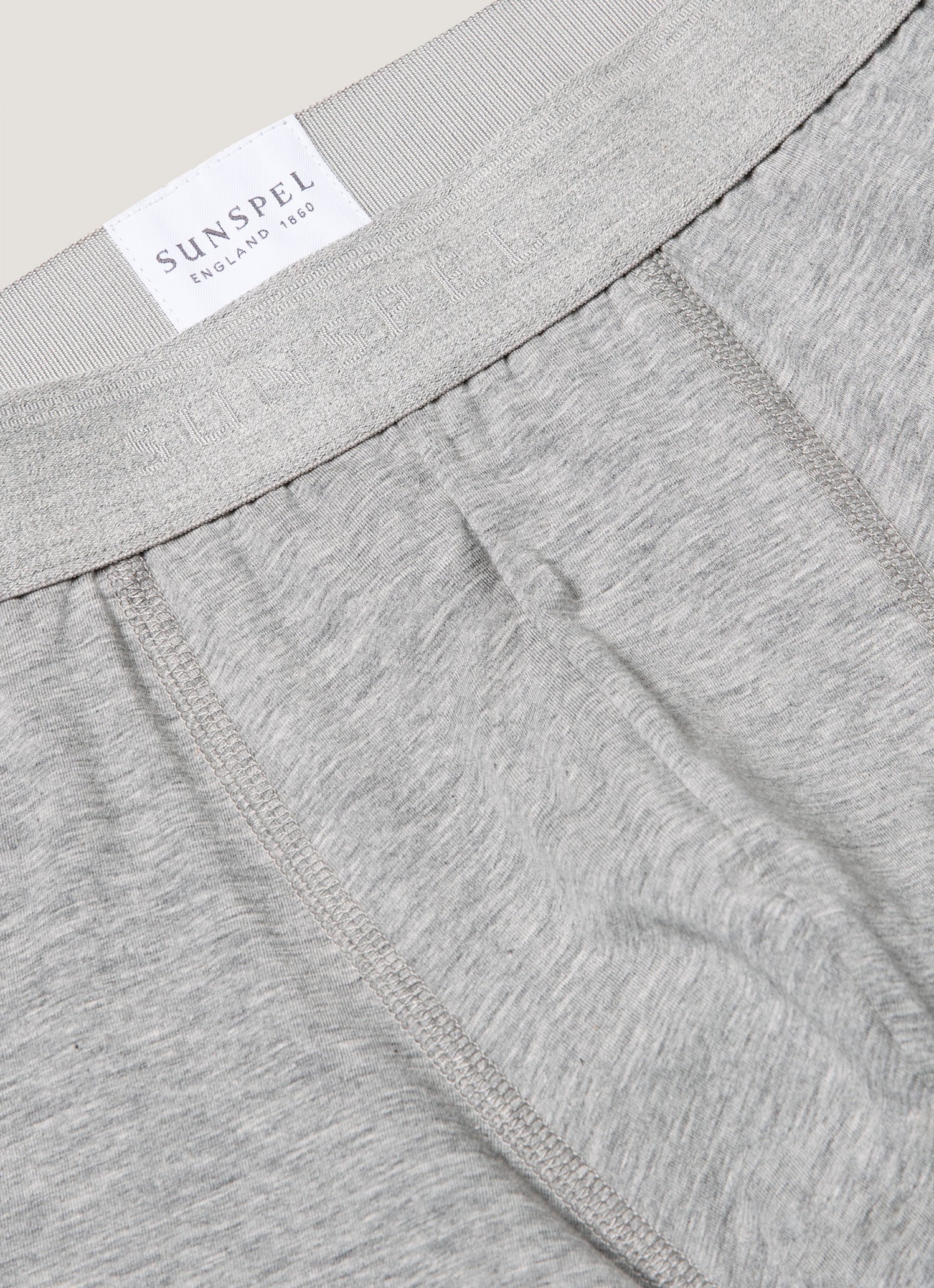 Men's Stretch Cotton Trunks in Grey Melange - Image 4