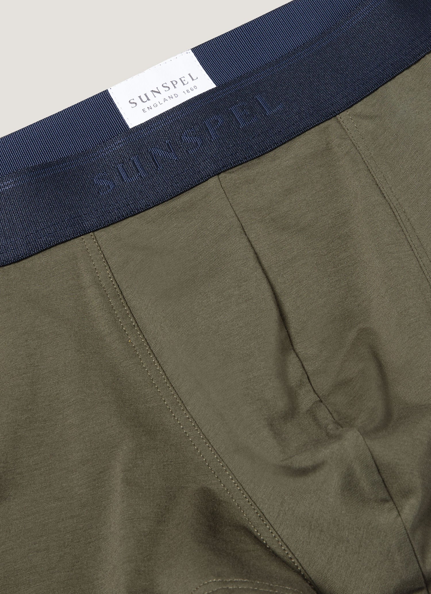 Men's Stretch Cotton Trunks in Khaki - Image 4
