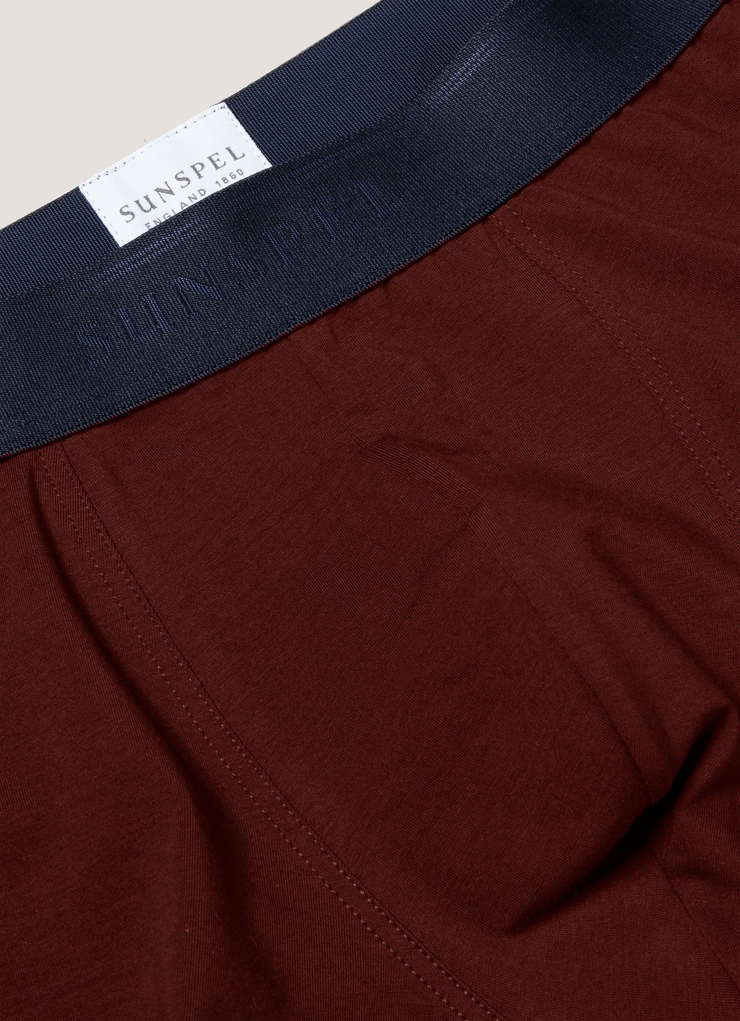 Men's Stretch Cotton Trunks in Maroon - Image 4
