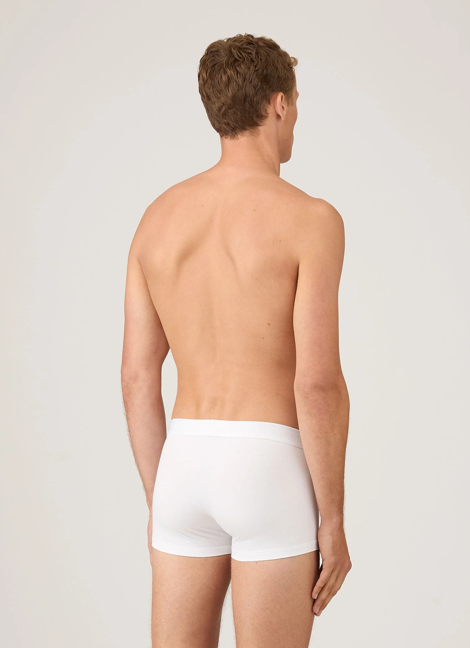 Men's Stretch Cotton Trunks in White - Image 3