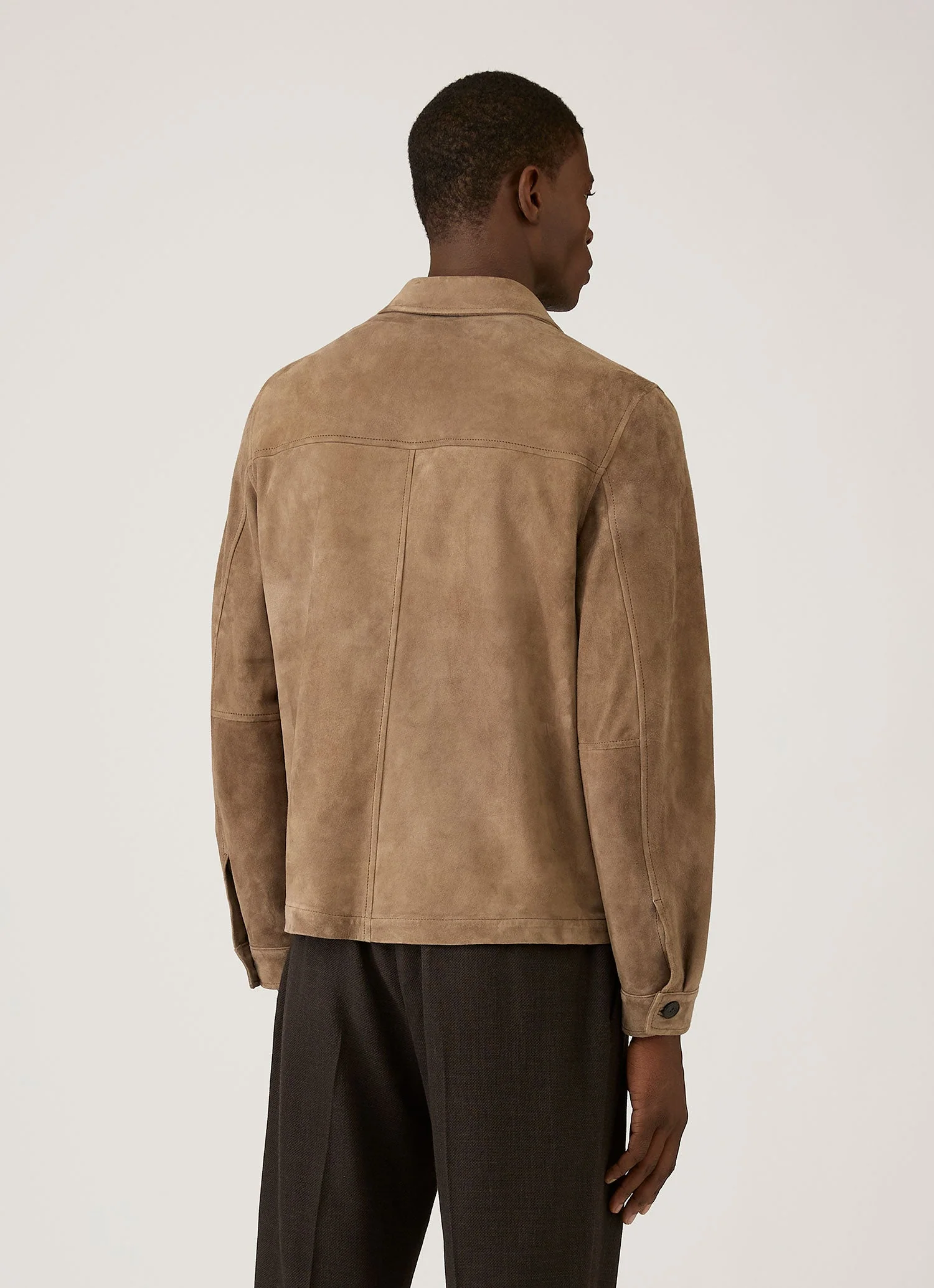 Men's Suede Jacket in Light Tan - Image 5