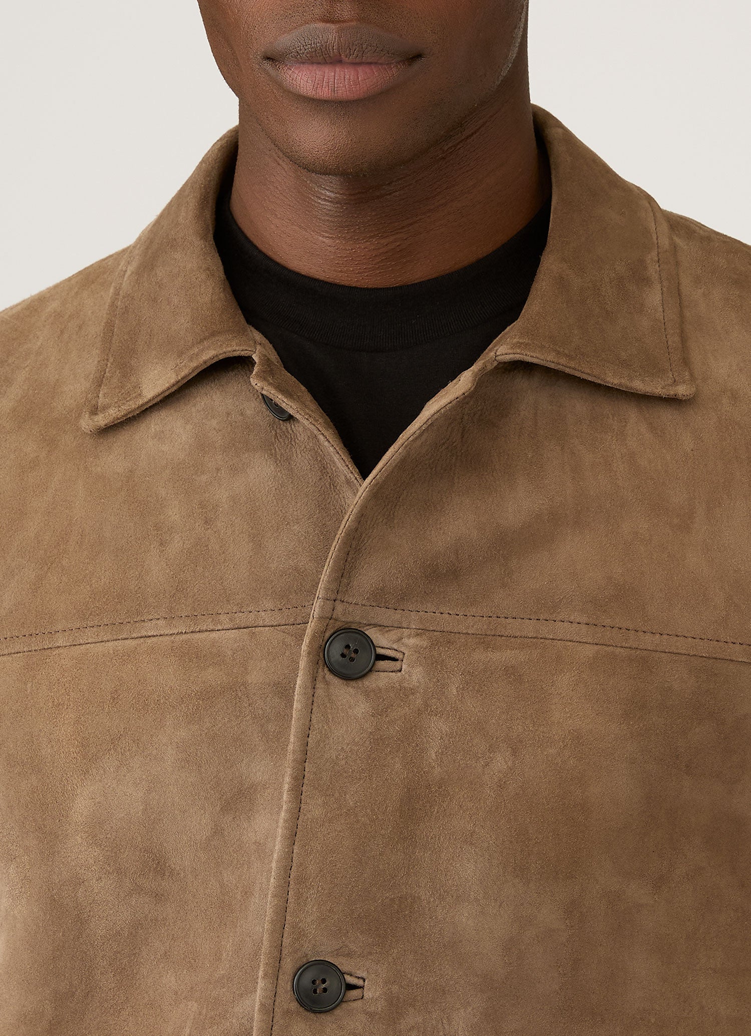 Men's Suede Jacket in Light Tan - Image 6