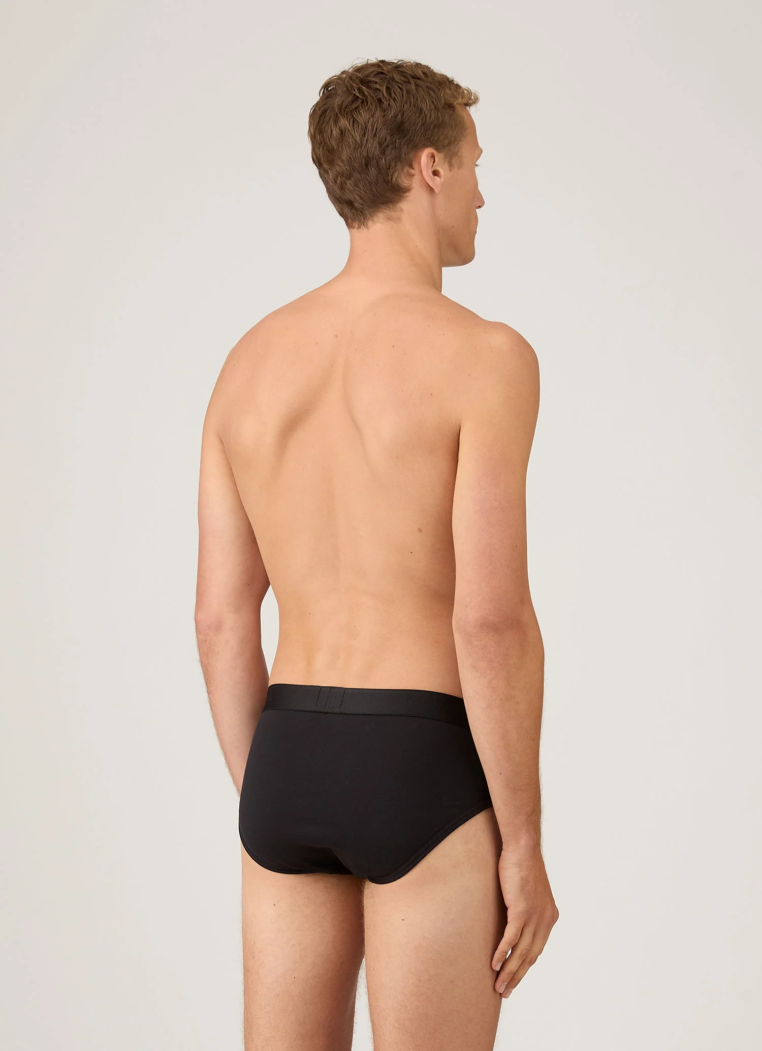 Men's Superfine Cotton Briefs in Black - Image 3