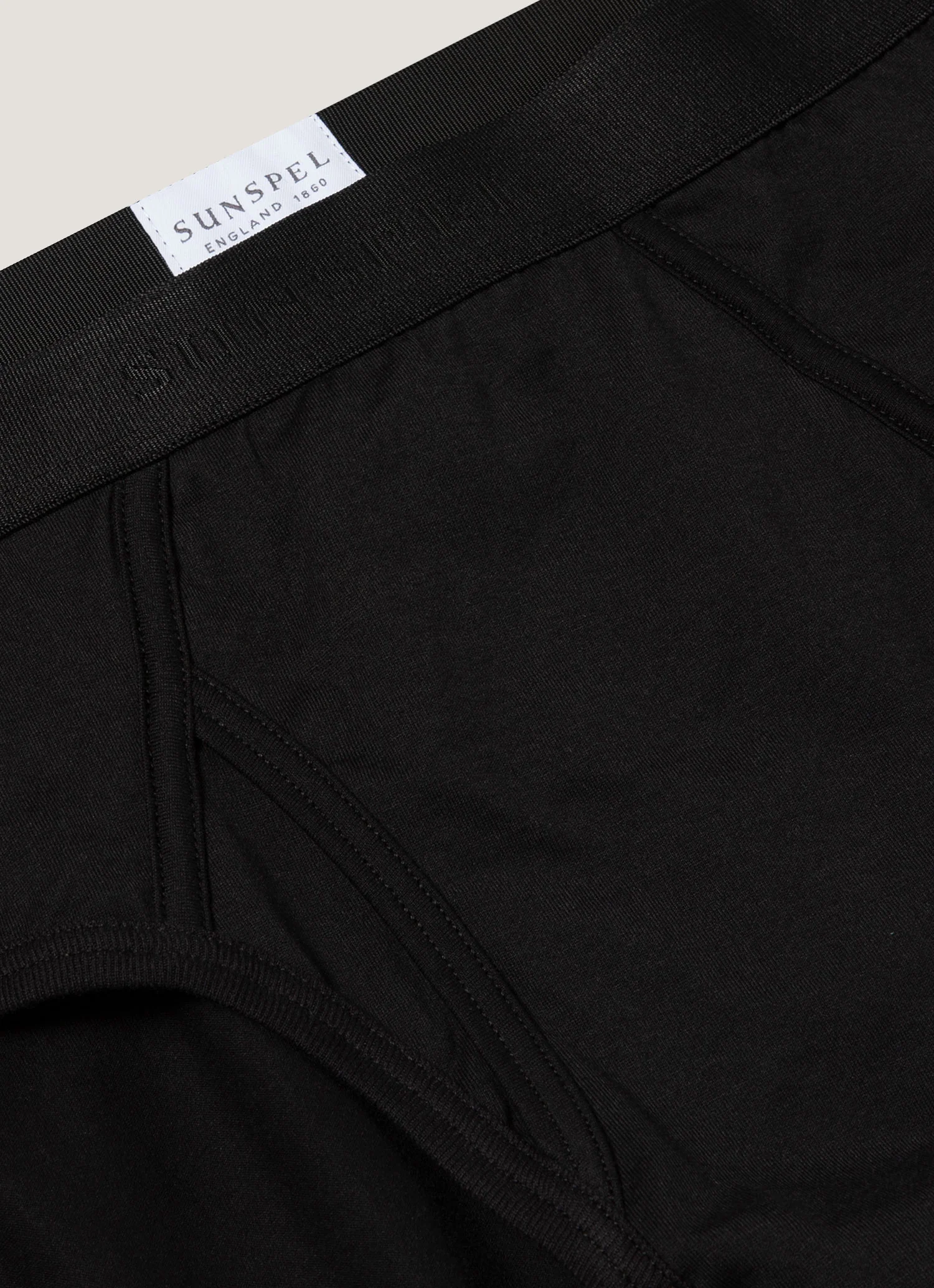 Men's Superfine Cotton Briefs in Black - Image 4