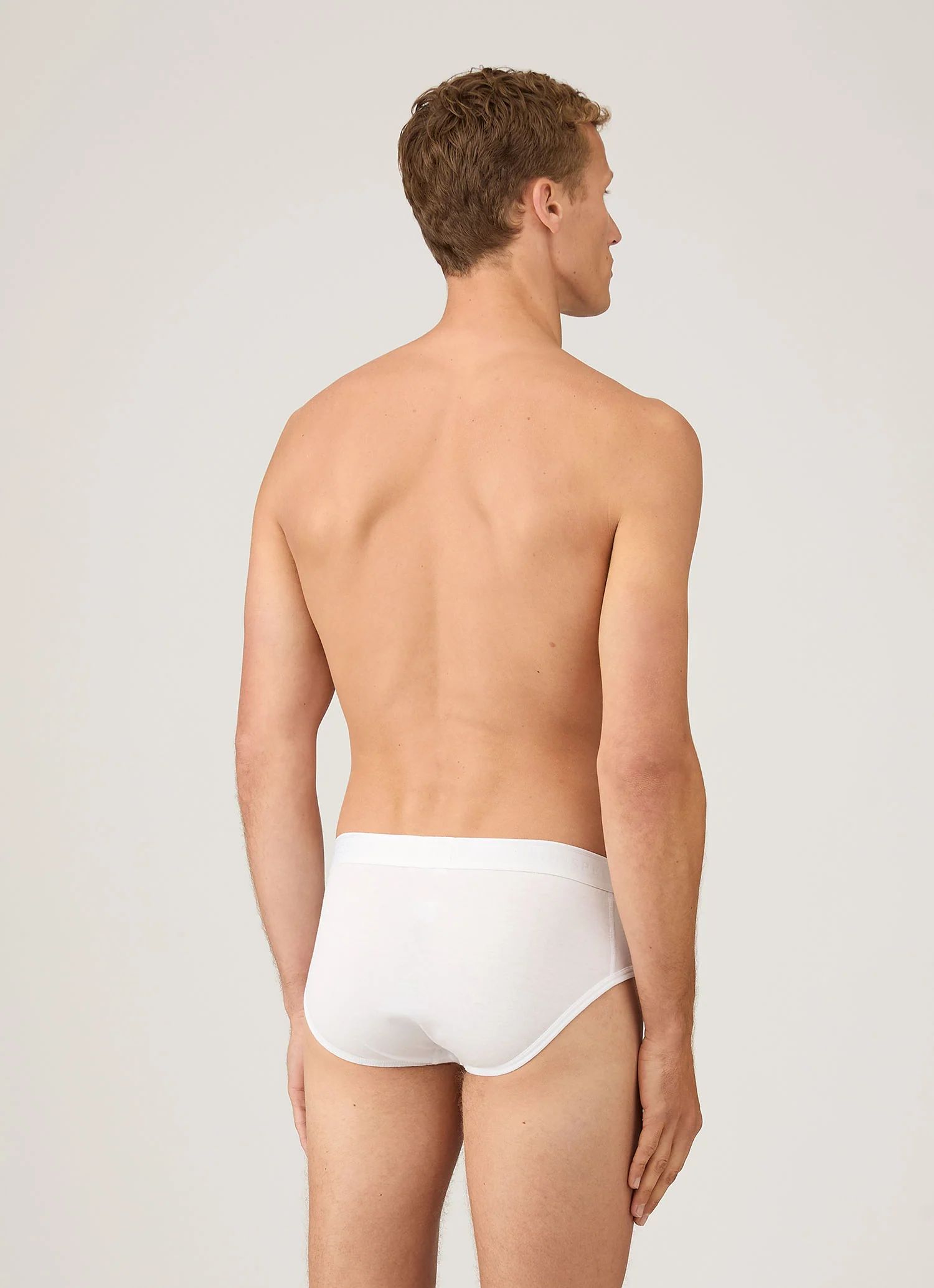 Men's Superfine Cotton Briefs in White - Image 3