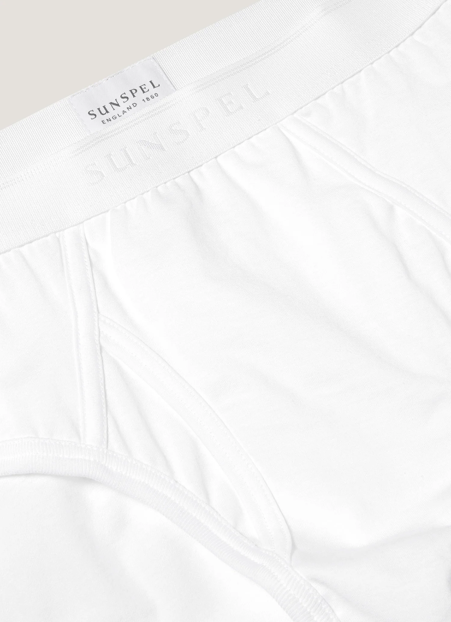 Men's Superfine Cotton Briefs in White - Image 4