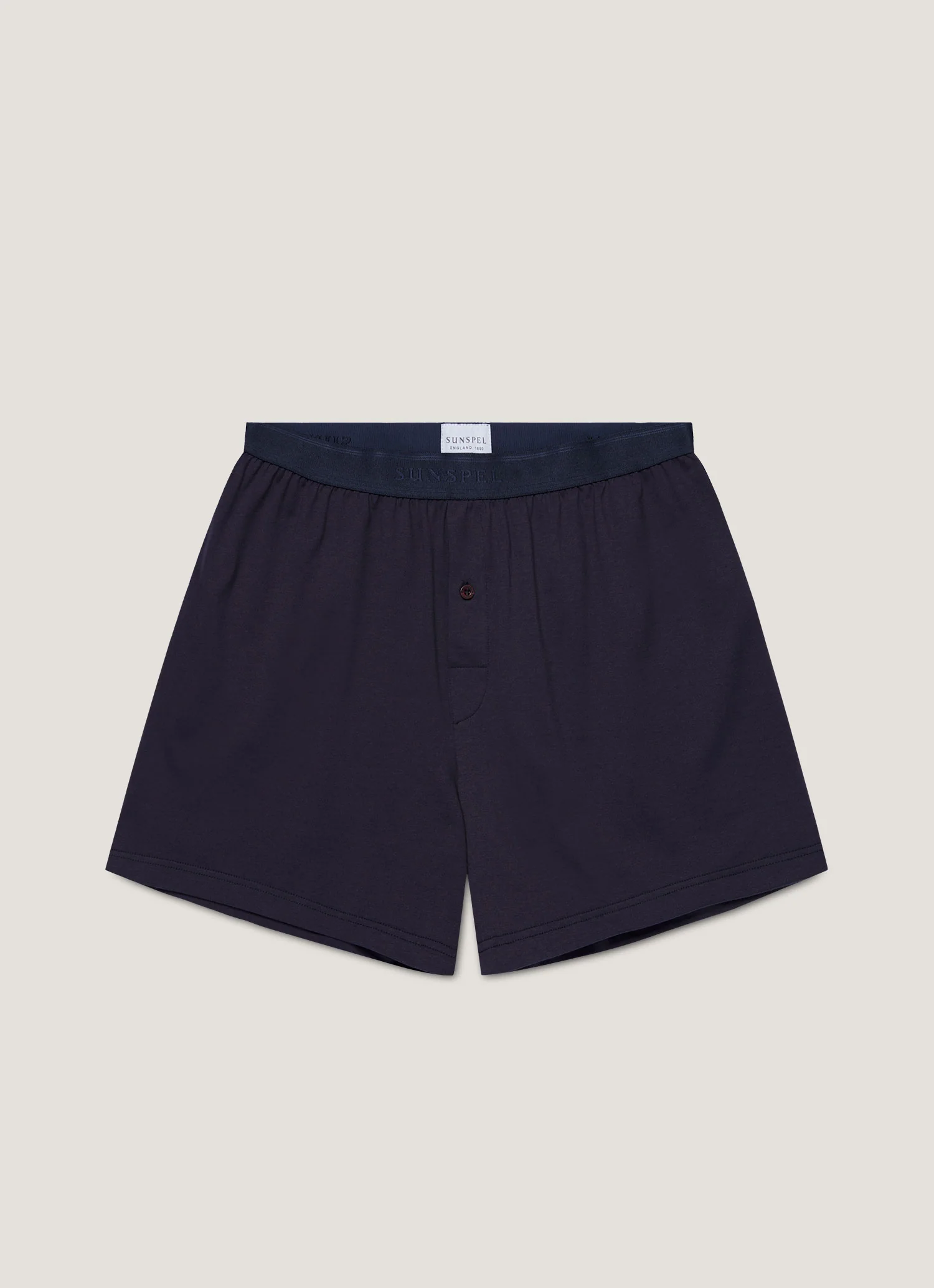 Men's Superfine Cotton One-Button Boxer Short in Navy