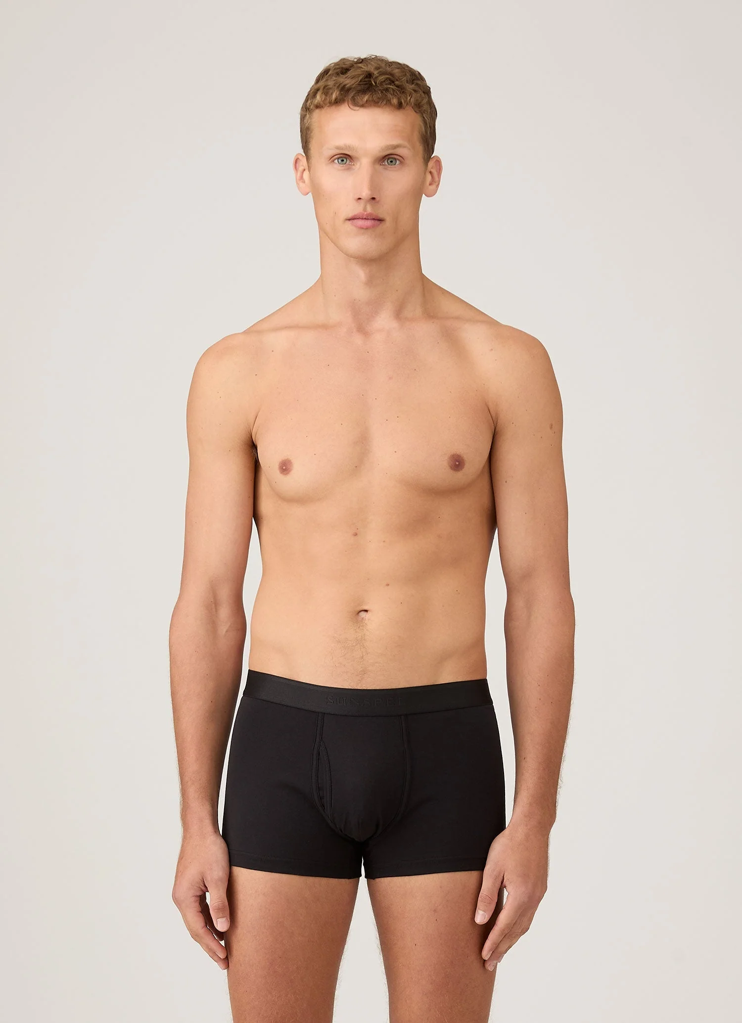 Men's Superfine Cotton Trunks in Black - Image 2