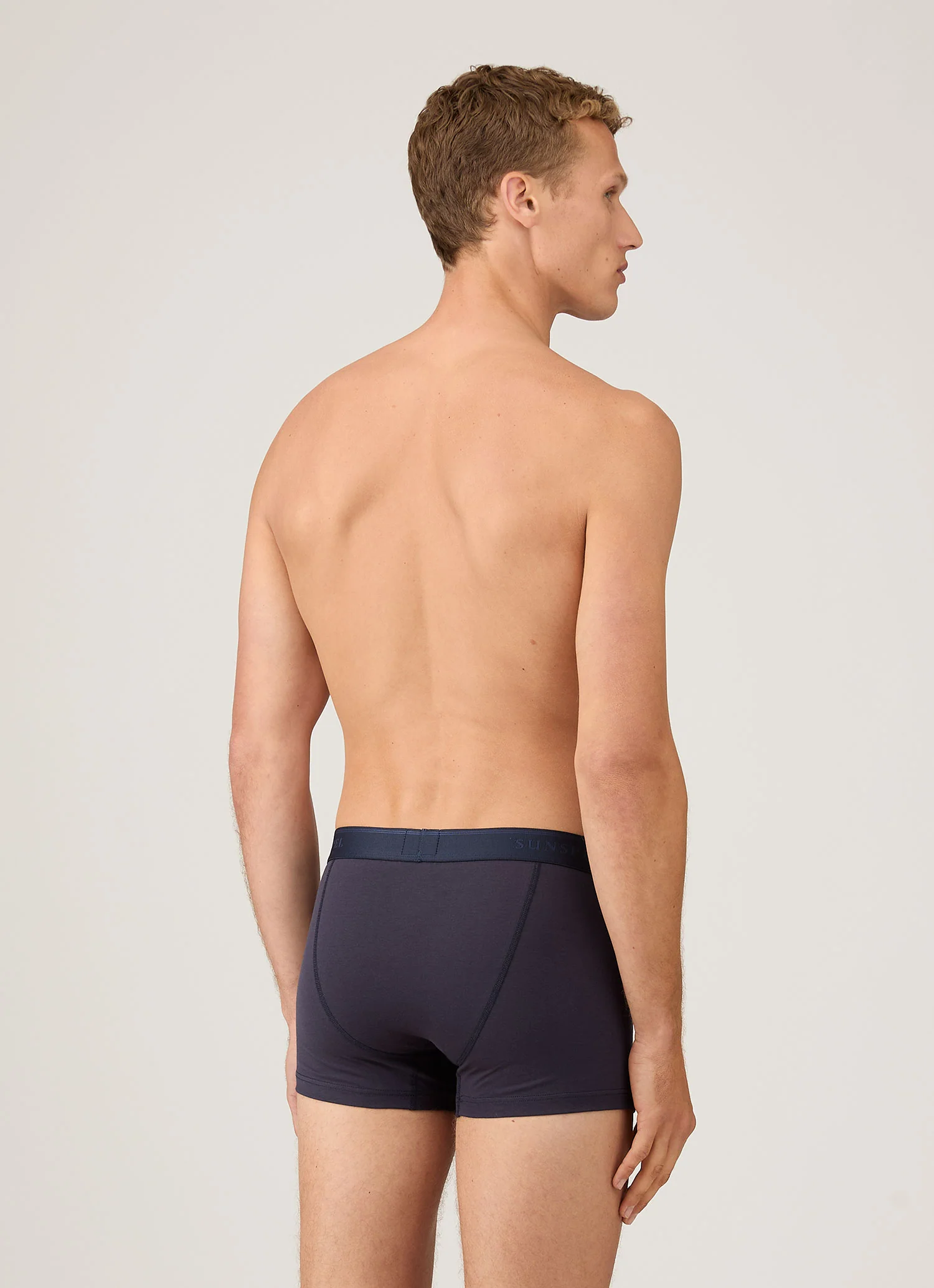 Men's Superfine Cotton Trunks in Navy - Image 3