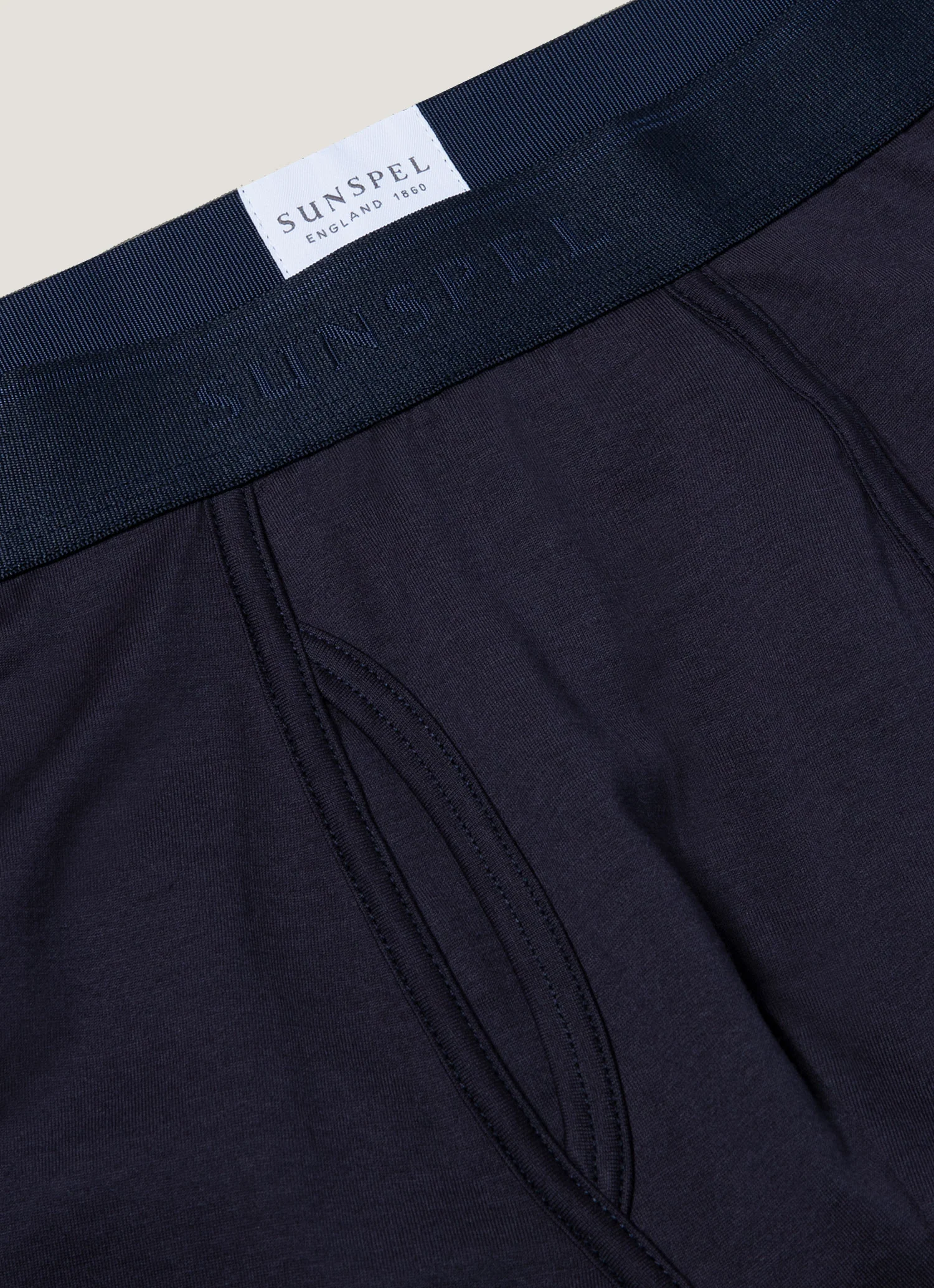 Men's Superfine Cotton Trunks in Navy - Image 4