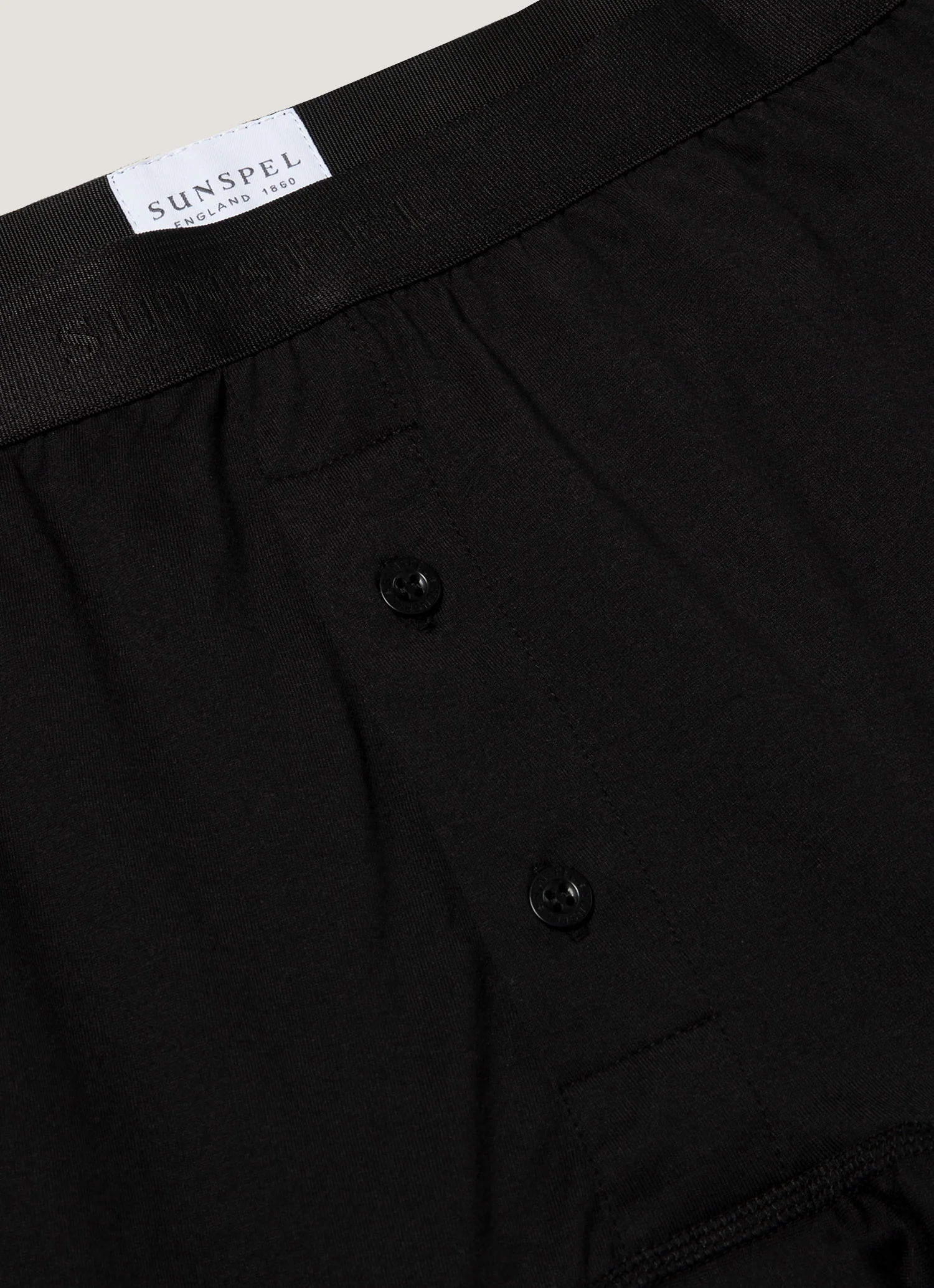 Men's Superfine Cotton Two-Button Boxer Briefs in Black - Image 4
