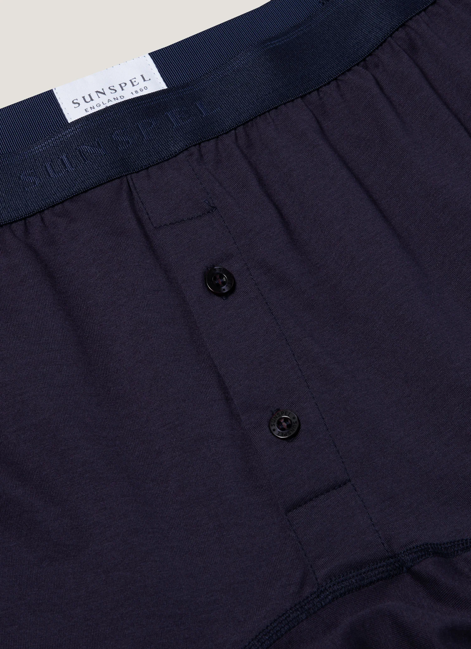 Men's Superfine Cotton Two-Button Boxer Briefs in Navy - Image 4
