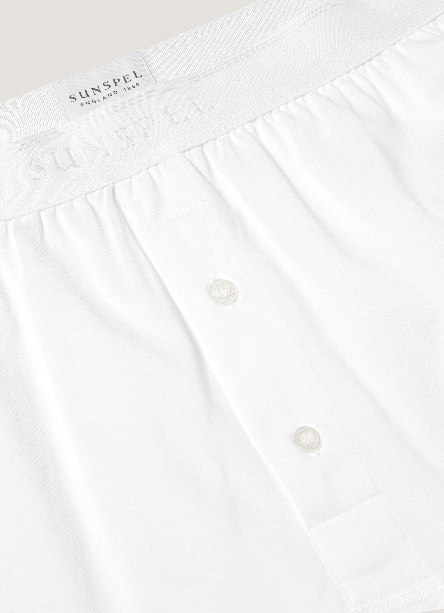 Men's Superfine Cotton Two-Button Boxer Briefs in White - Image 4
