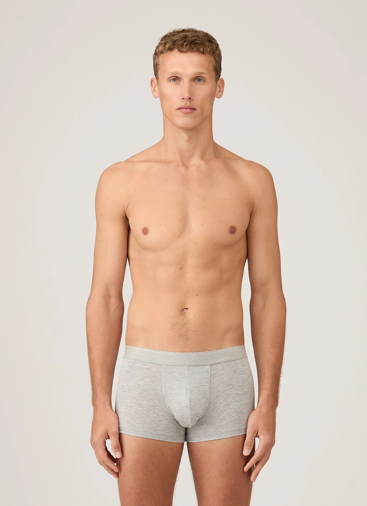 Men's Tencel™ Trunks in Grey Melange - Image 2