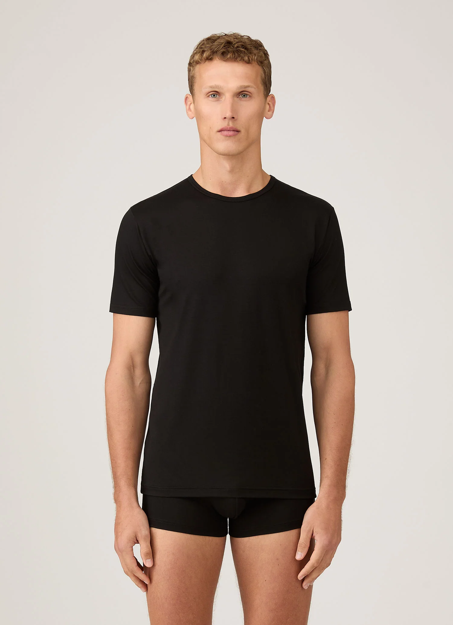 Men's Tencel™ T-shirt in Black - Image 2