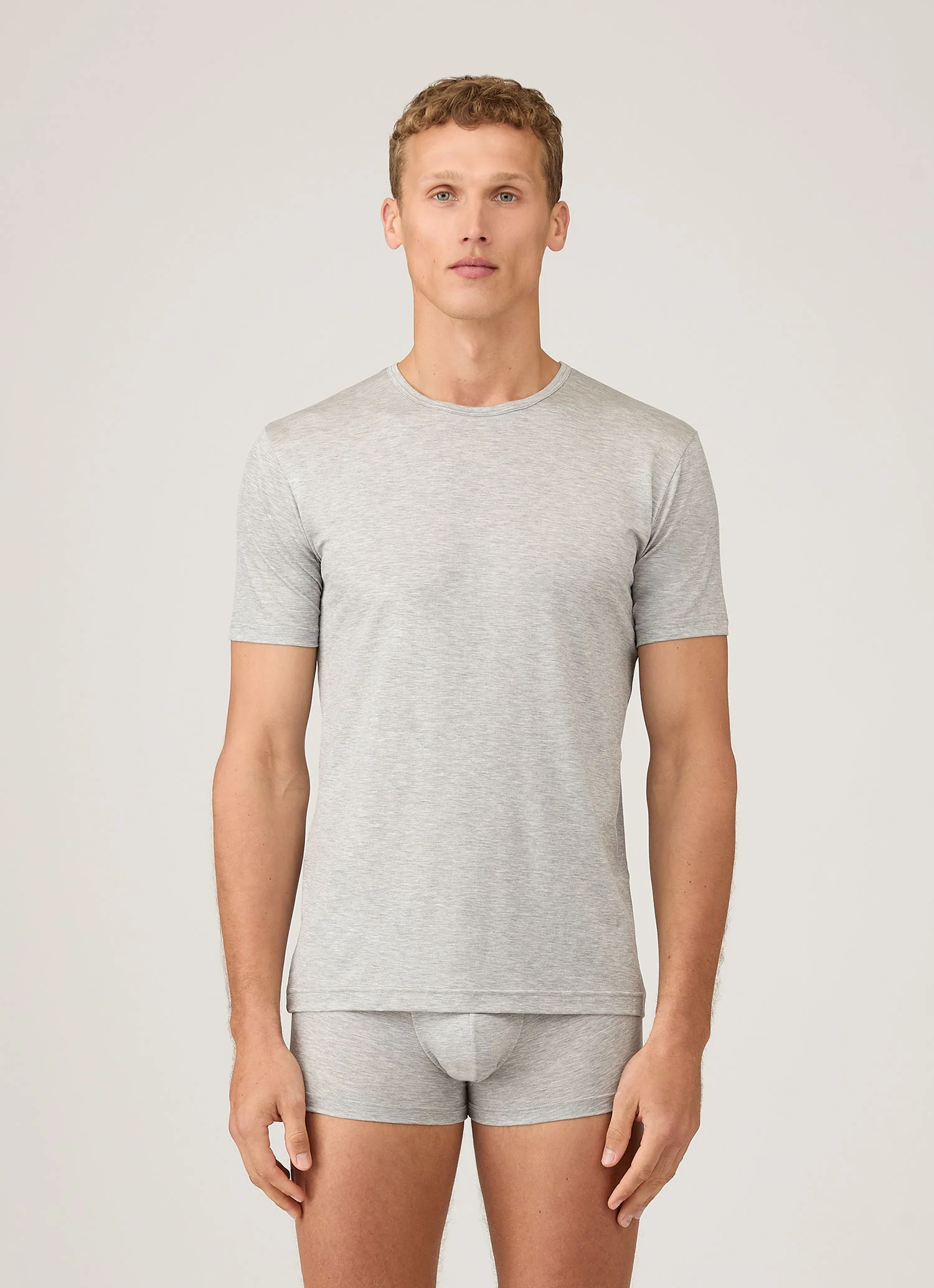Men's Tencel™ T-shirt in Grey Melange - Image 2