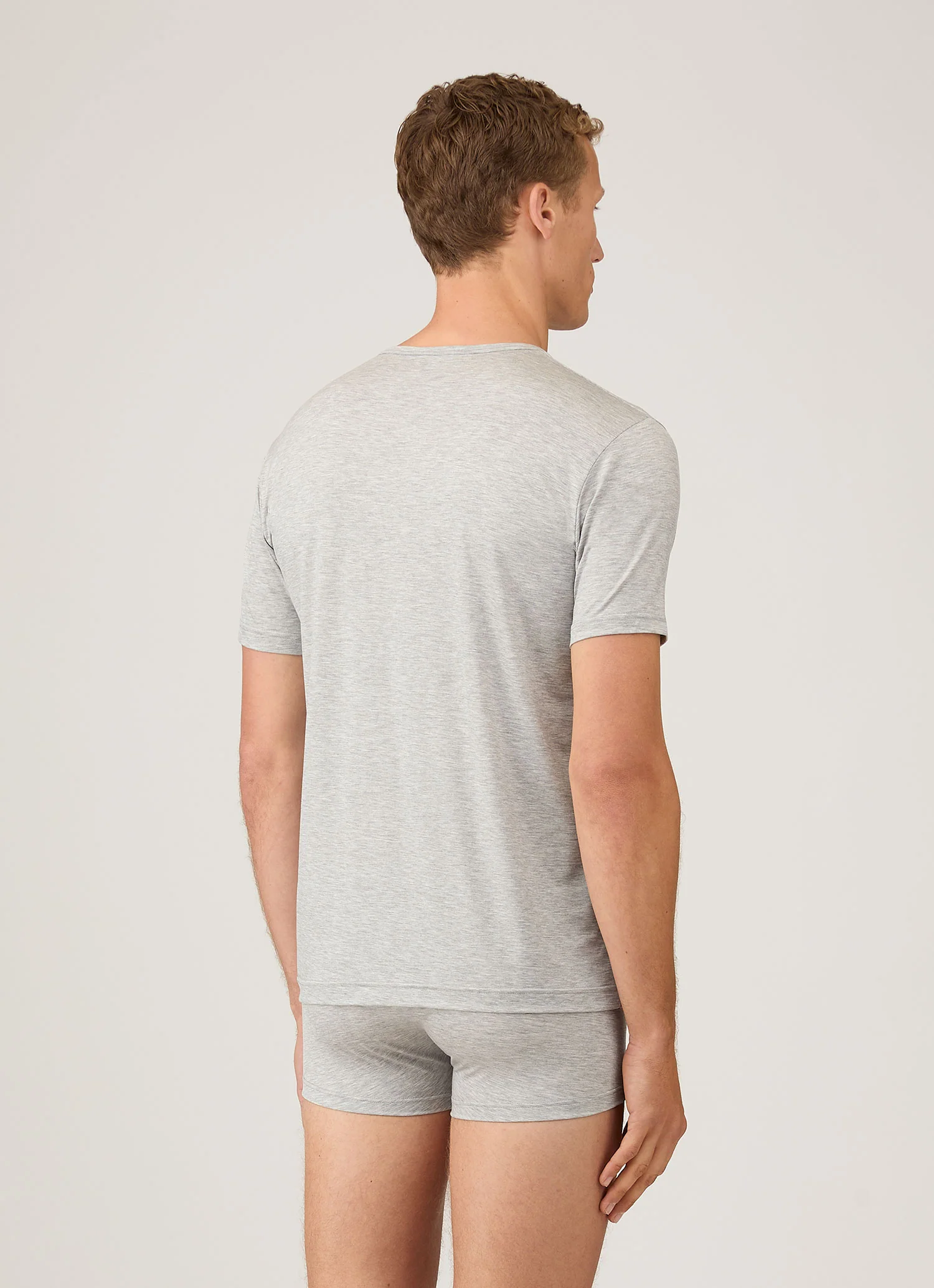Men's Tencel™ T-shirt in Grey Melange - Image 3