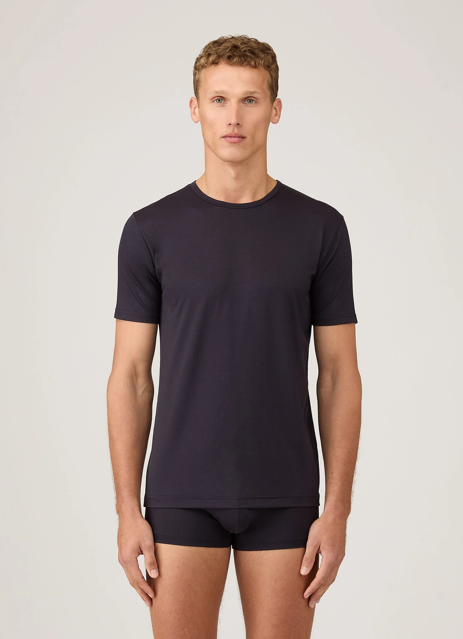Men's Tencel™ T-shirt in Navy - Image 2