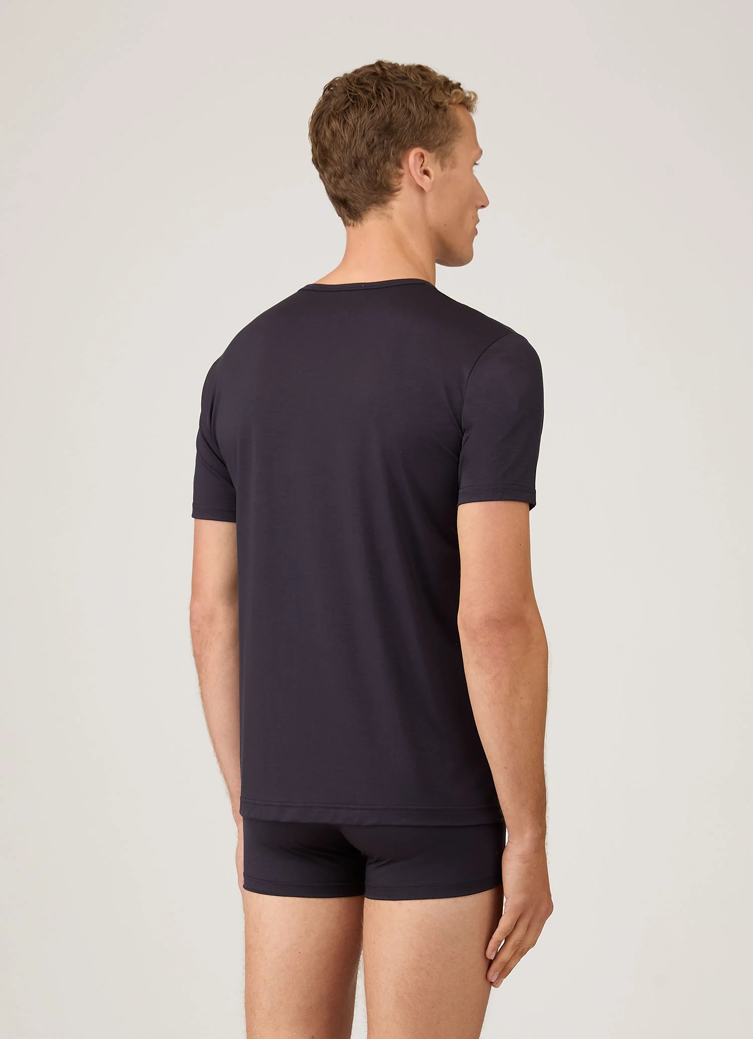 Men's Tencel™ T-shirt in Navy - Image 3