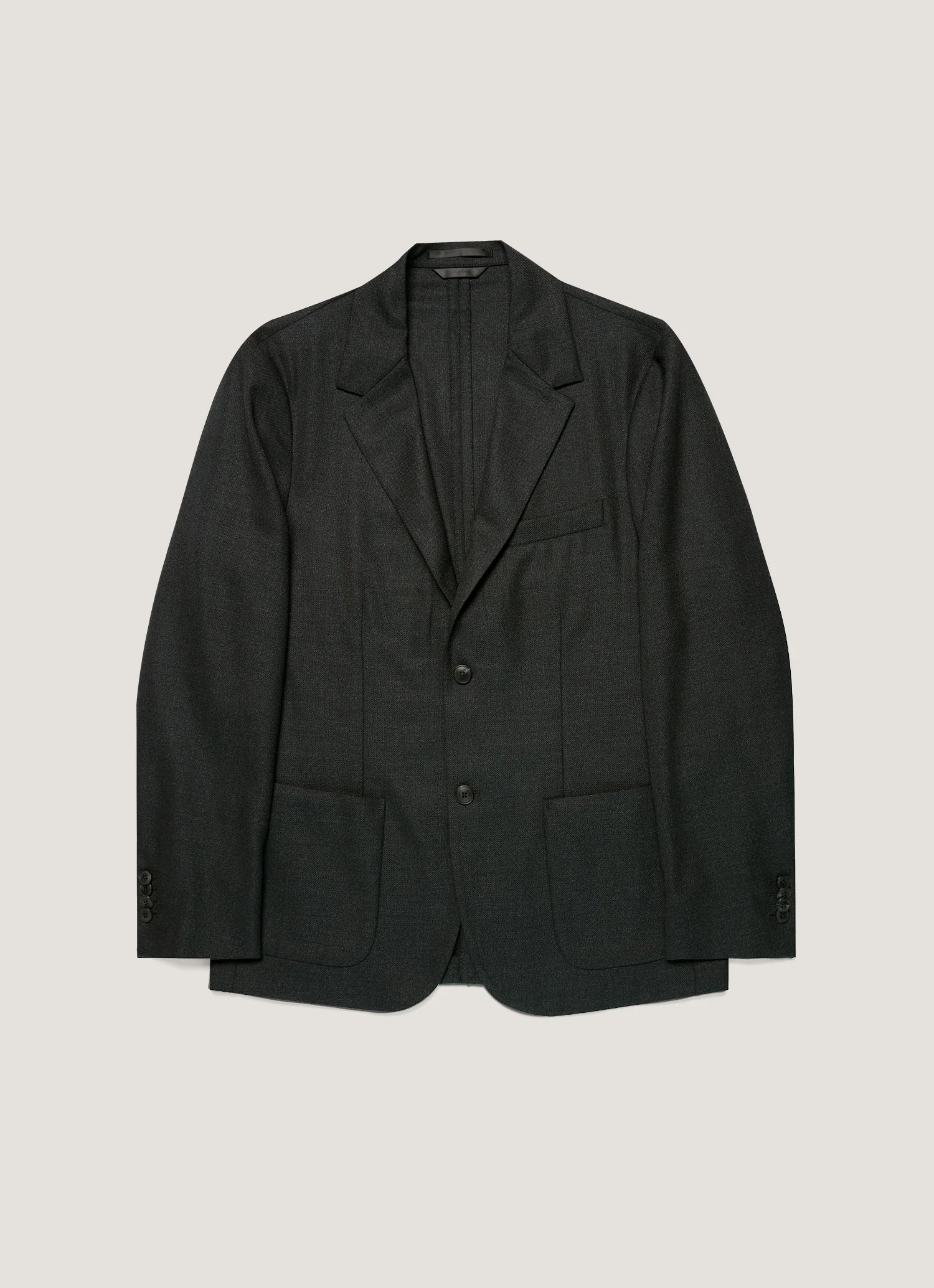 Men's Lightweight Travel Wool Two-Piece Suit in Dark Charcoal Melange - Image 3