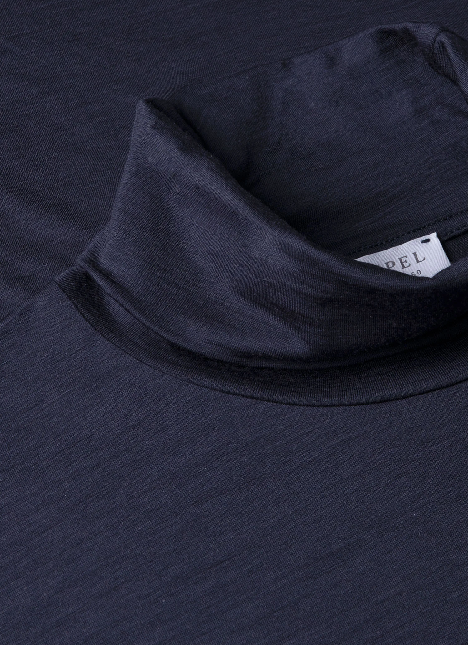 Men's Ultra-Fine Merino Roll Neck in Navy - Image 4