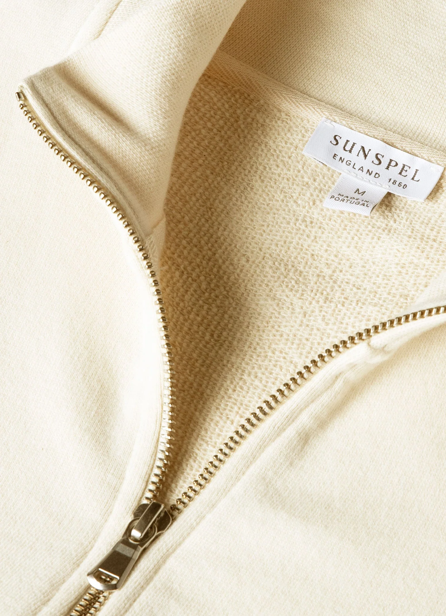 Men's Undyed Half Zip Loopback Sweatshirt in Undyed - Image 4