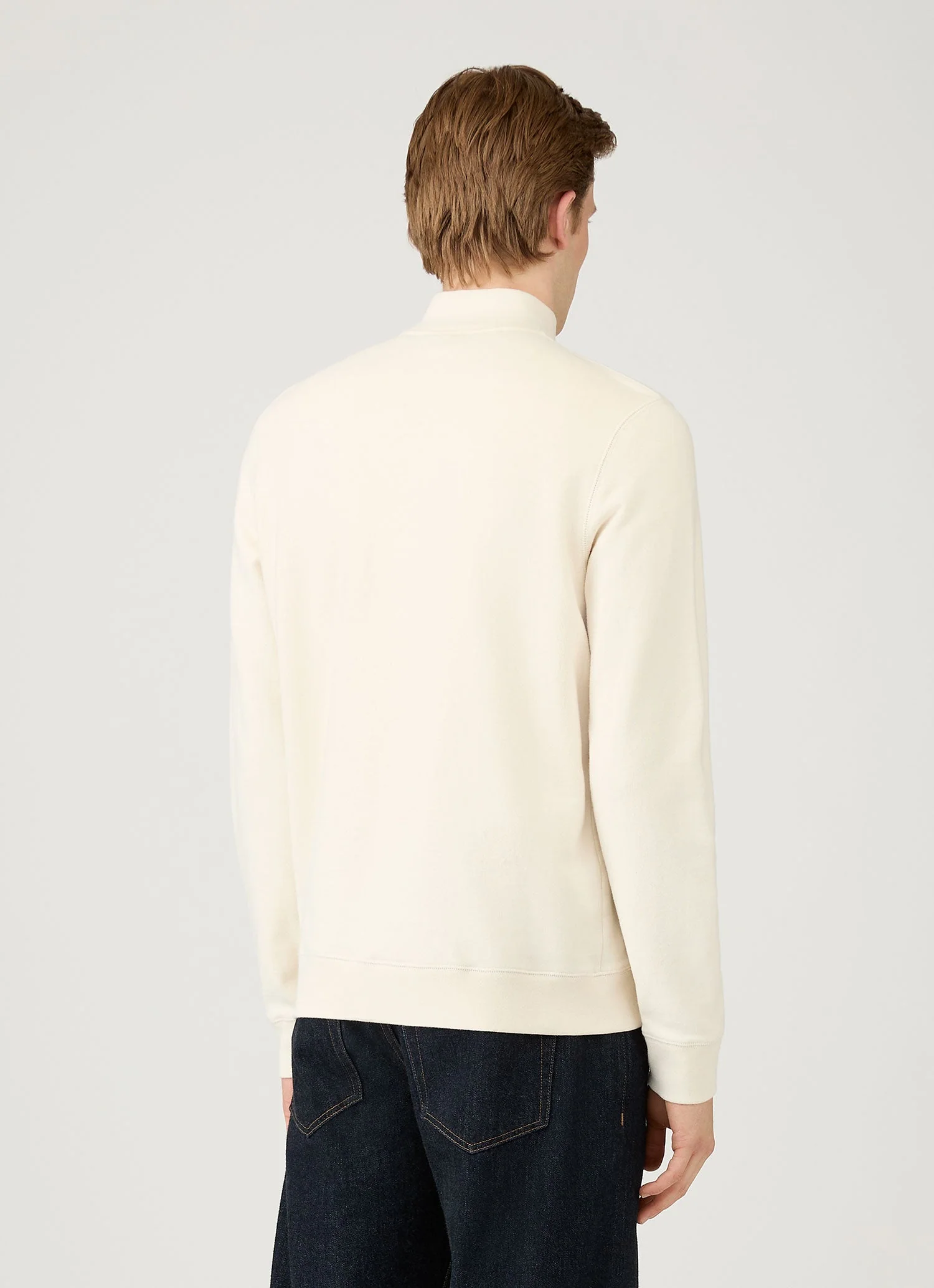 Men's Undyed Half Zip Loopback Sweatshirt in Undyed - Image 5