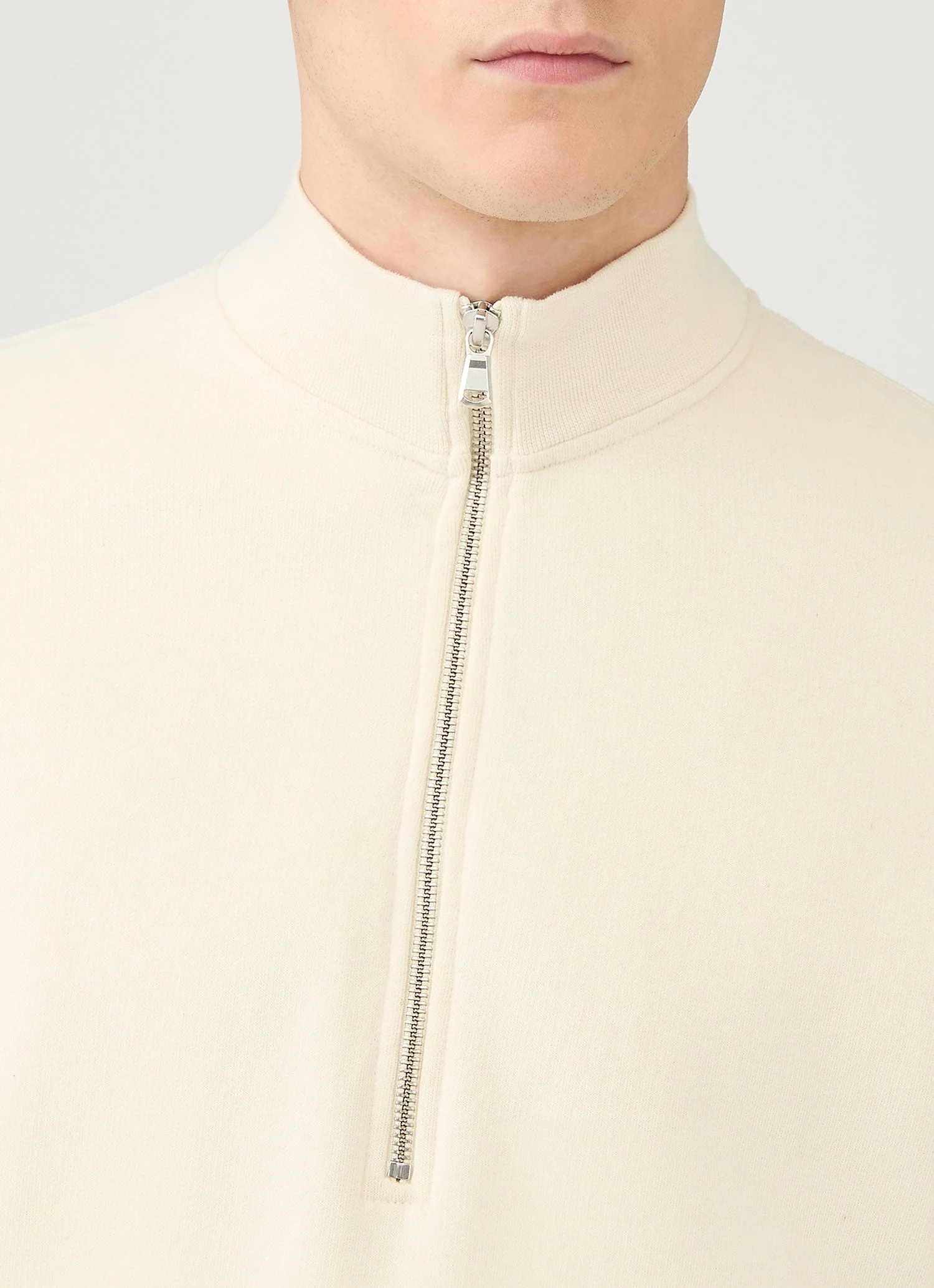Men's Undyed Half Zip Loopback Sweatshirt in Undyed - Image 6