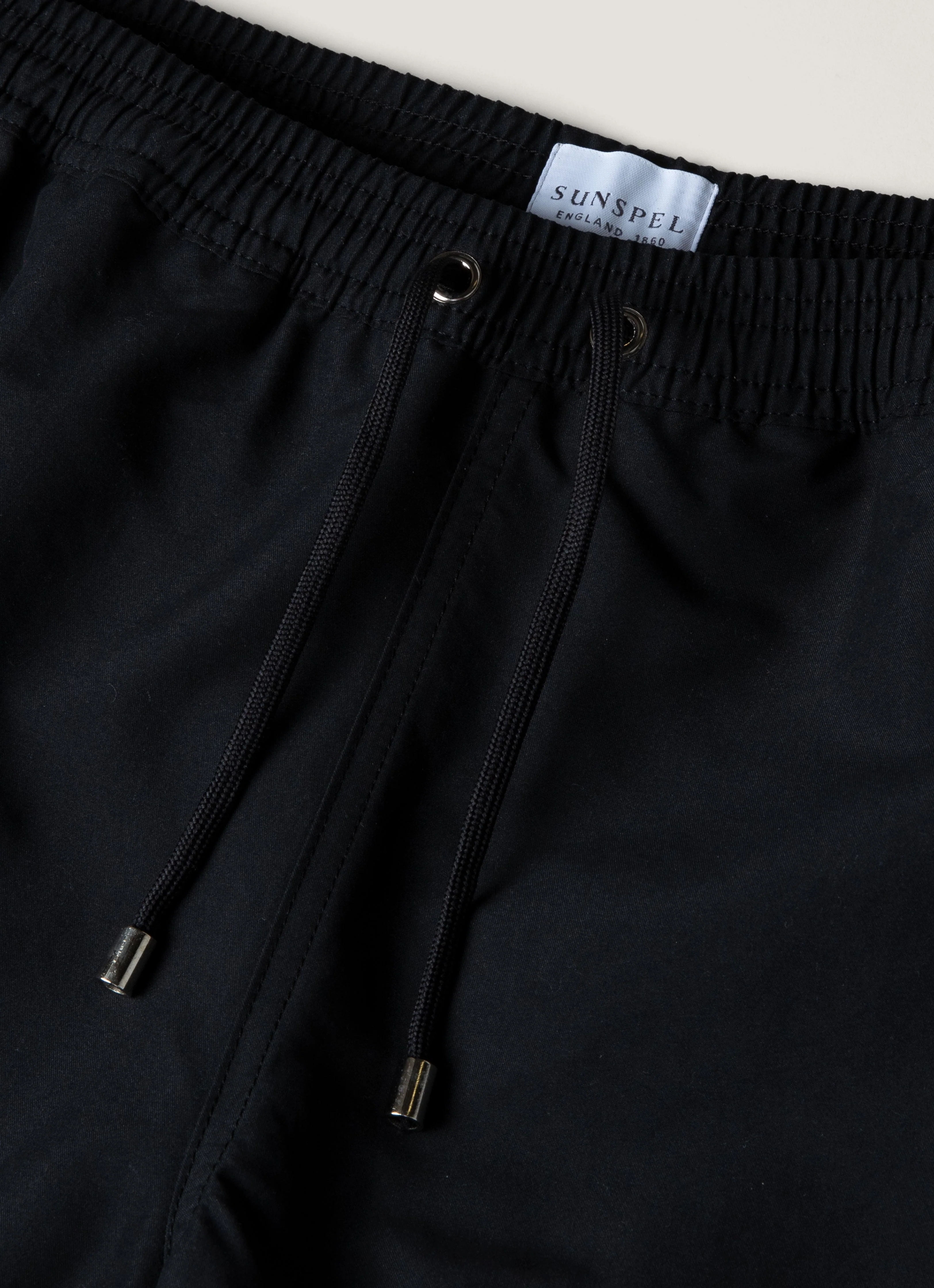 Men's Drawstring Swim Shorts in Black - Image 4